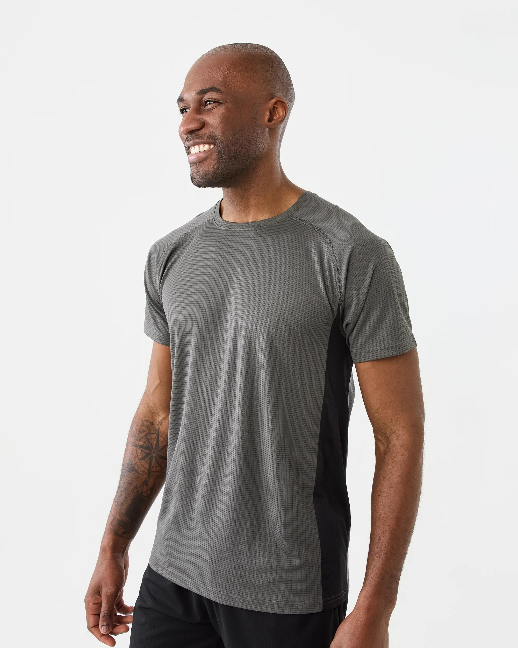 2 Active Mens Performance T-shirt Dgrey/blk, 2 of 7