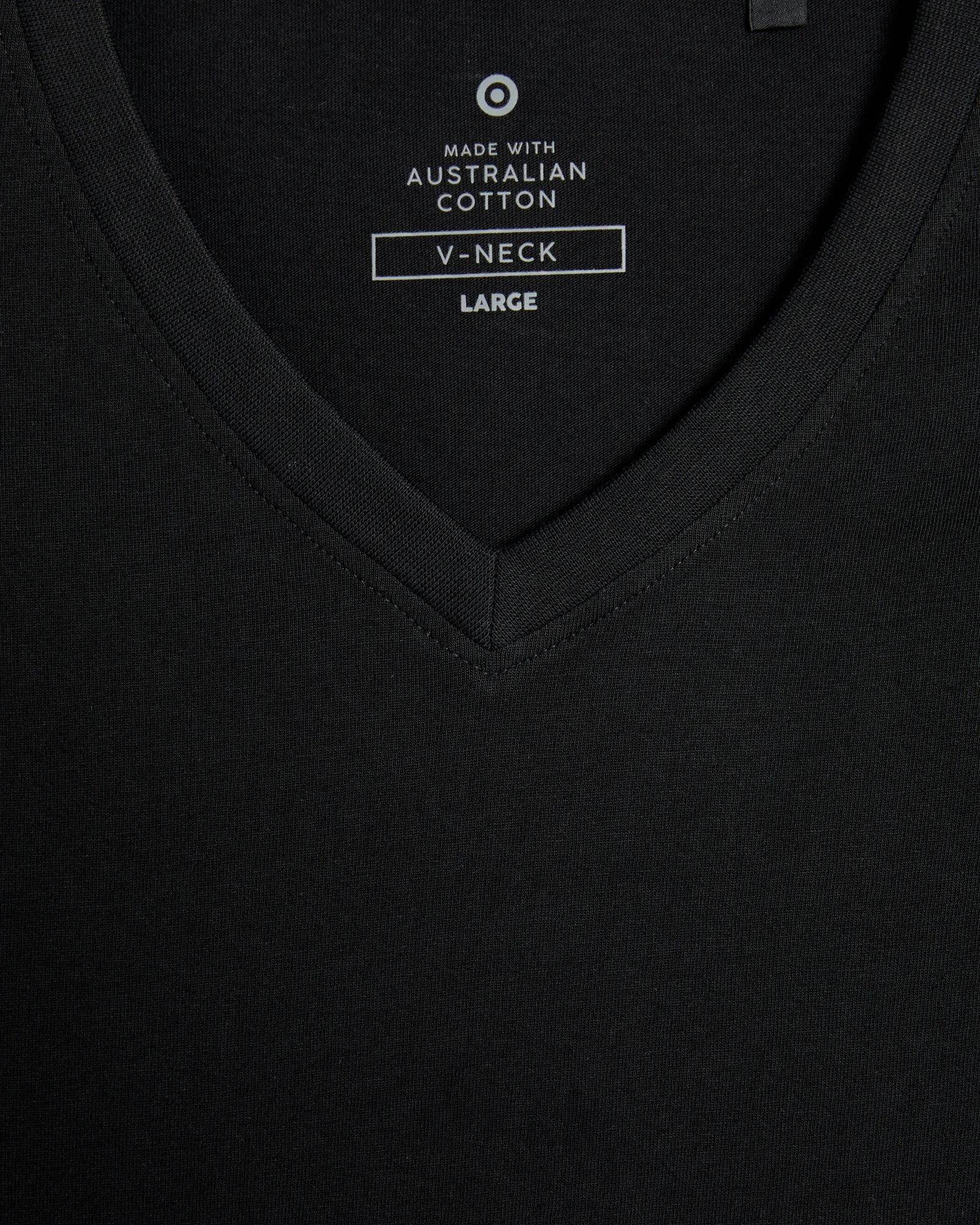 6 Target Australian Cotton V-Neck T-Shirt BLACK, 6 of 6