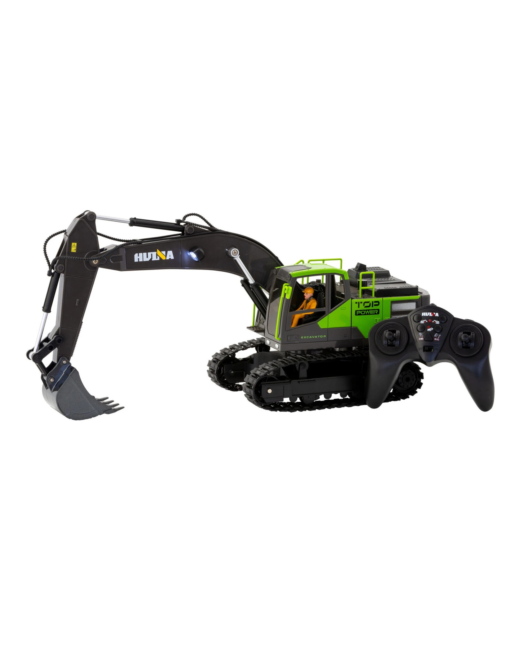 1 Gem Toys 1:18 Scale 13-Channel Alloy Remote Control Excavator Construction Vehicle with Lights, Sound and Steam, 1 of 8