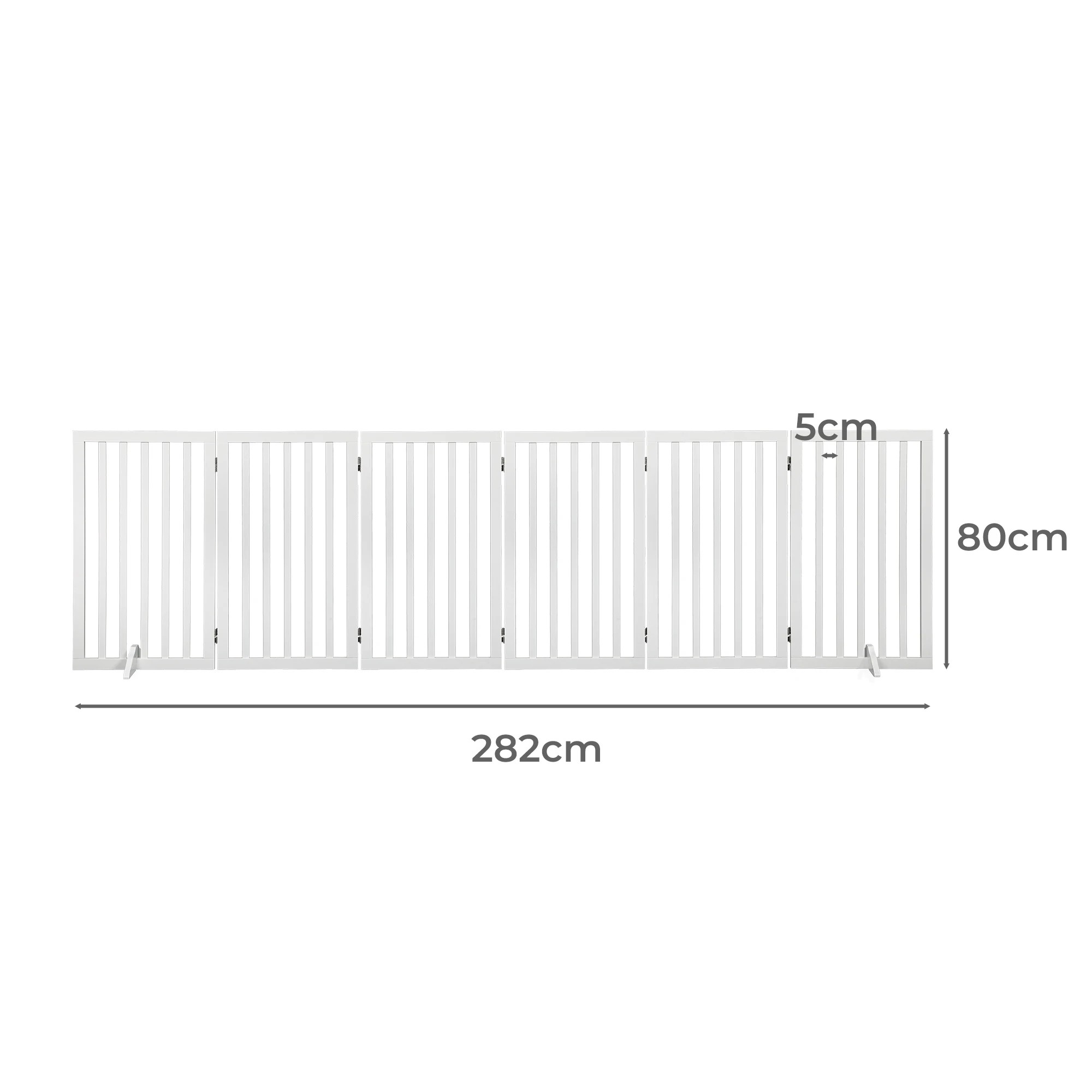 3 Pawz 6 Panels Wooden Pet Gate White Xl, 3 of 6