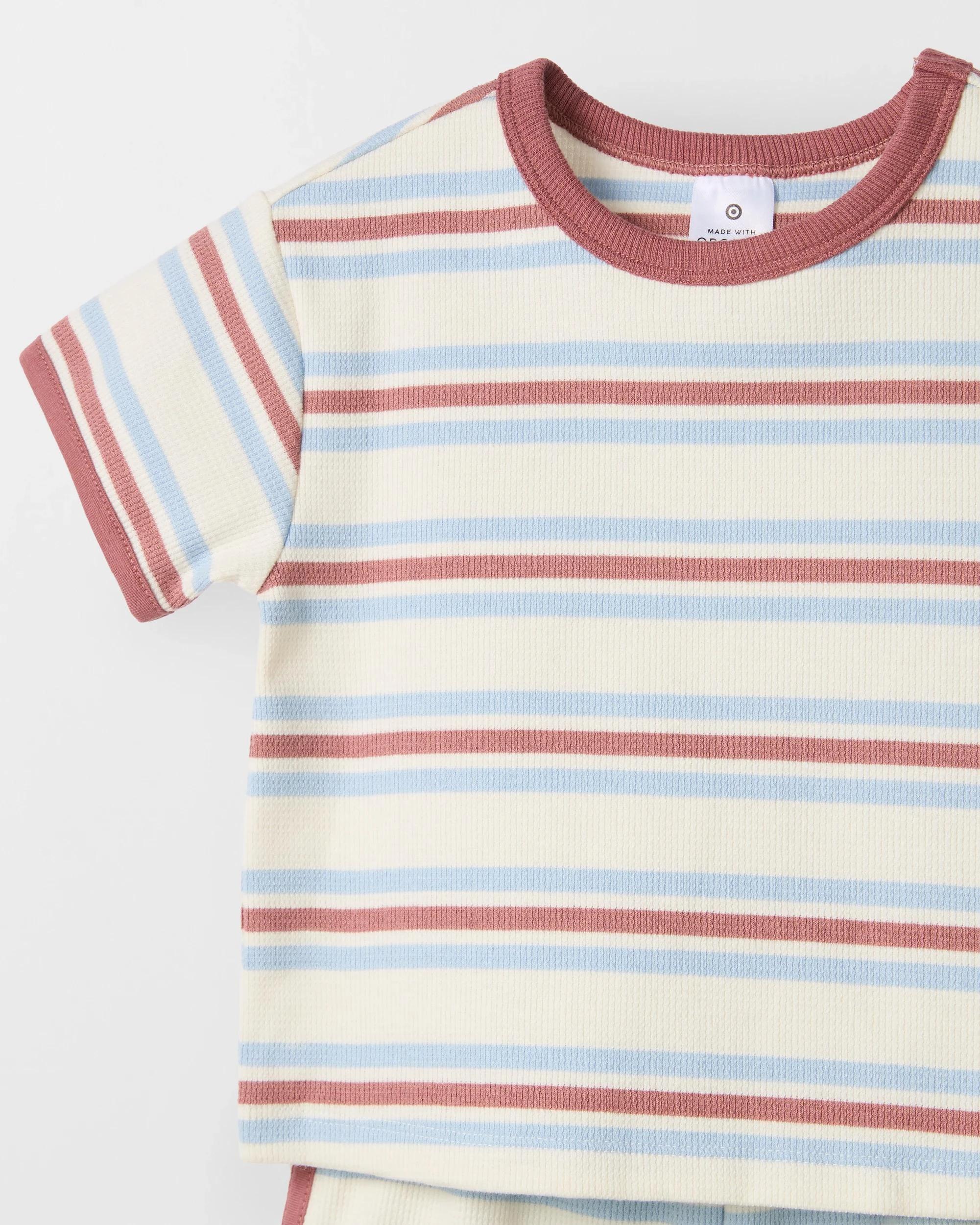 3 Target Organic Cotton Baby Waffle Top and Short 2 Piece Set BROWN, 3 of 4