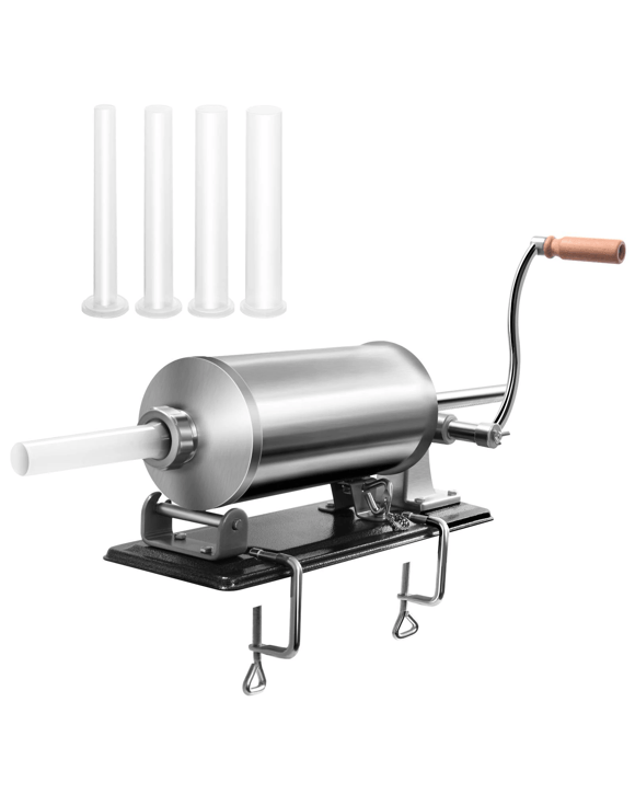 Costway 4.8L Stainless Sausage Stuffer Maker Meat Filler 4 Size Tube