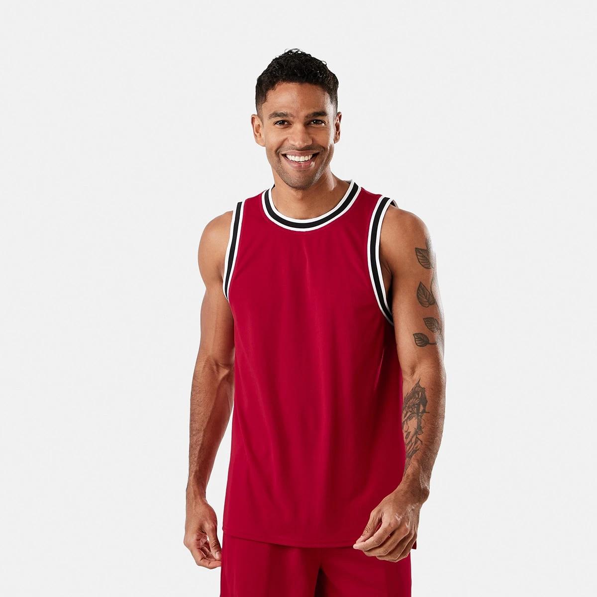 1 Active Mens Basketball Tank NEON RED, 1 of 6