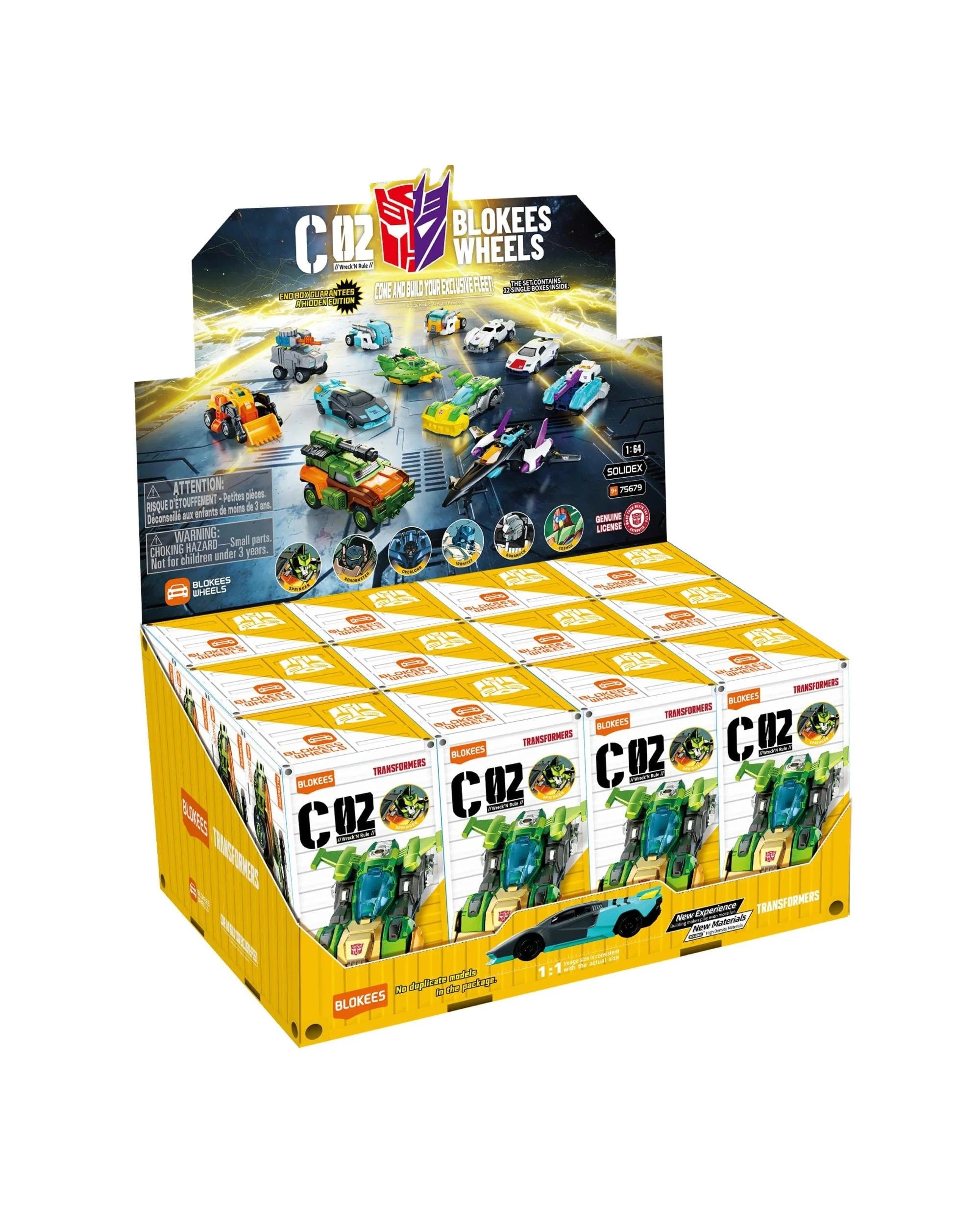 1 Blokees Wheels Transformers C02 Wreck 'N Rule Blind Box Full Case Set of 12, 1 of 10