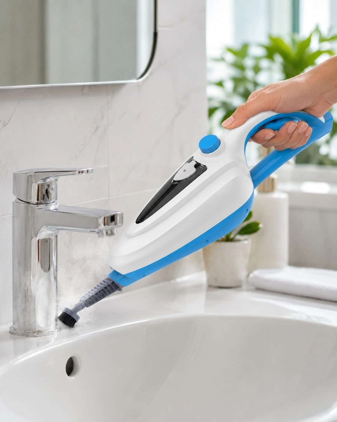 4 MyGenie Vortex 10-in-1 Steam Mop, 1400W Multi-Surface Cleaner & Handheld Steamer - Blue / White, 4 of 4