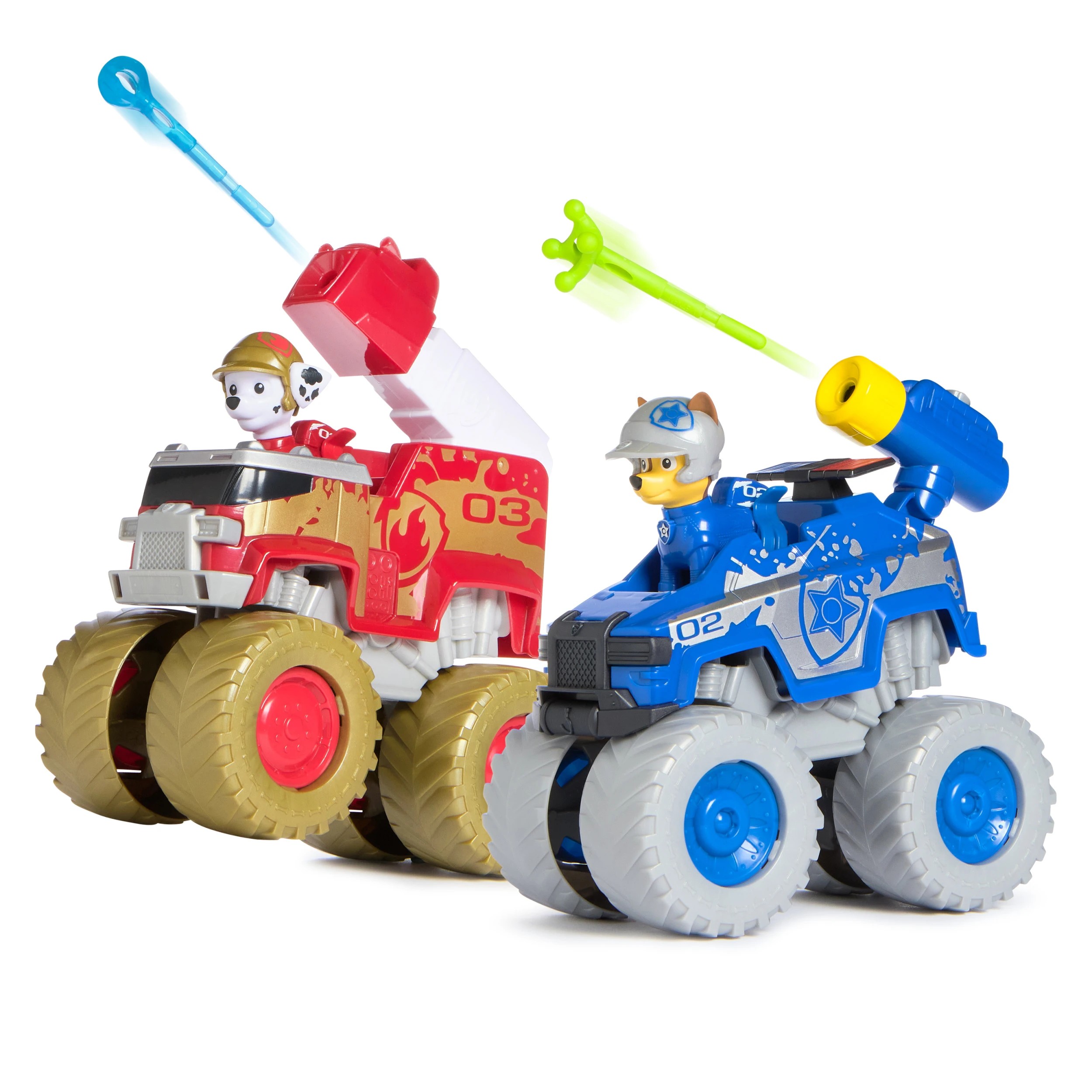 2 PAW Patrol: Rescue Wheels Chase & Marshall’s Toy Trucks with Projectile Launchers & Collectible Action Figures, 2 of 6