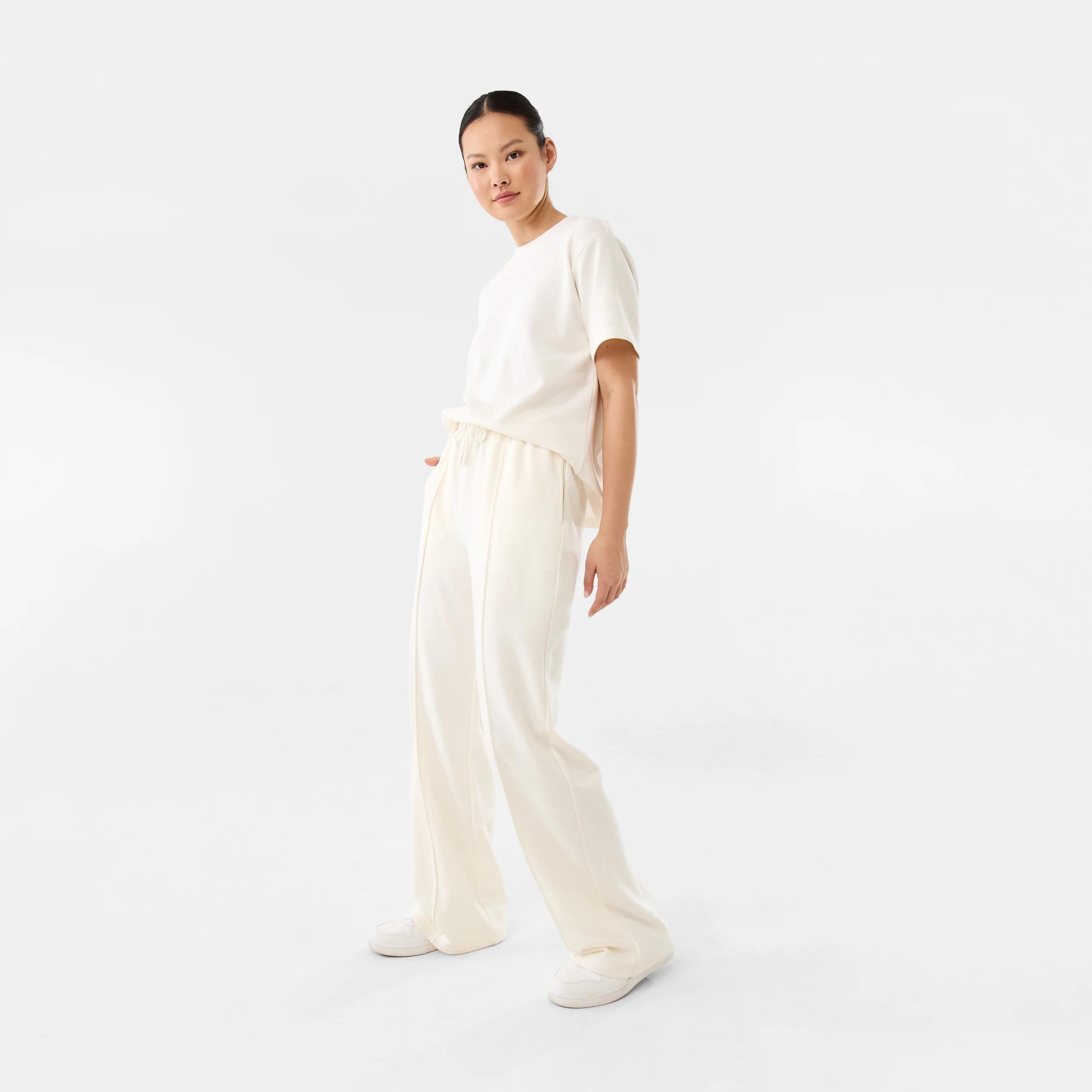 3 Active Womens French Terry Trackpants EGRET WHITE, 3 of 6
