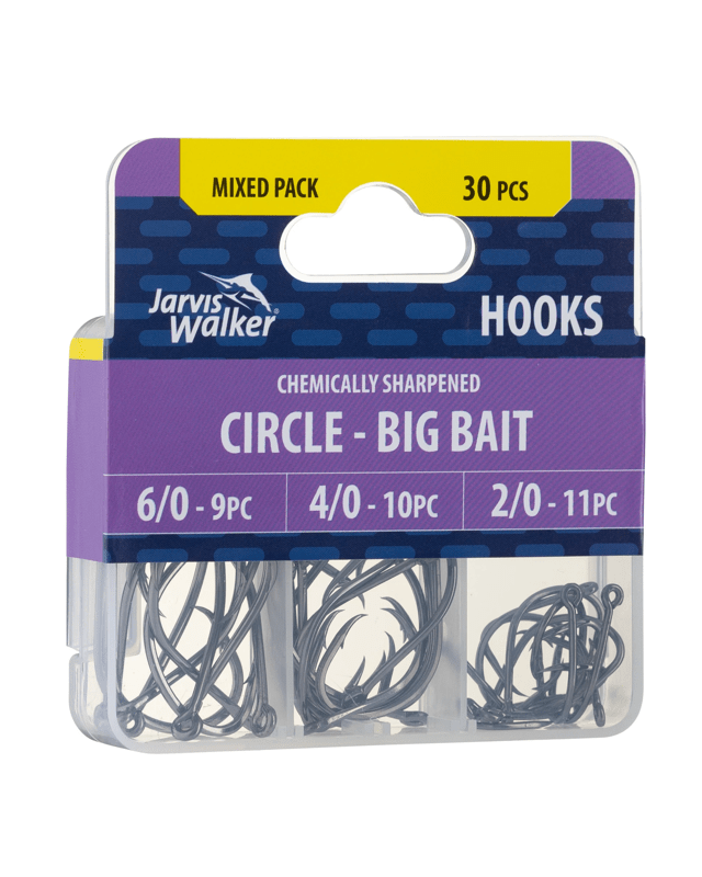30 Piece Jarvis Walker Mixed Circle Hooks - Big 