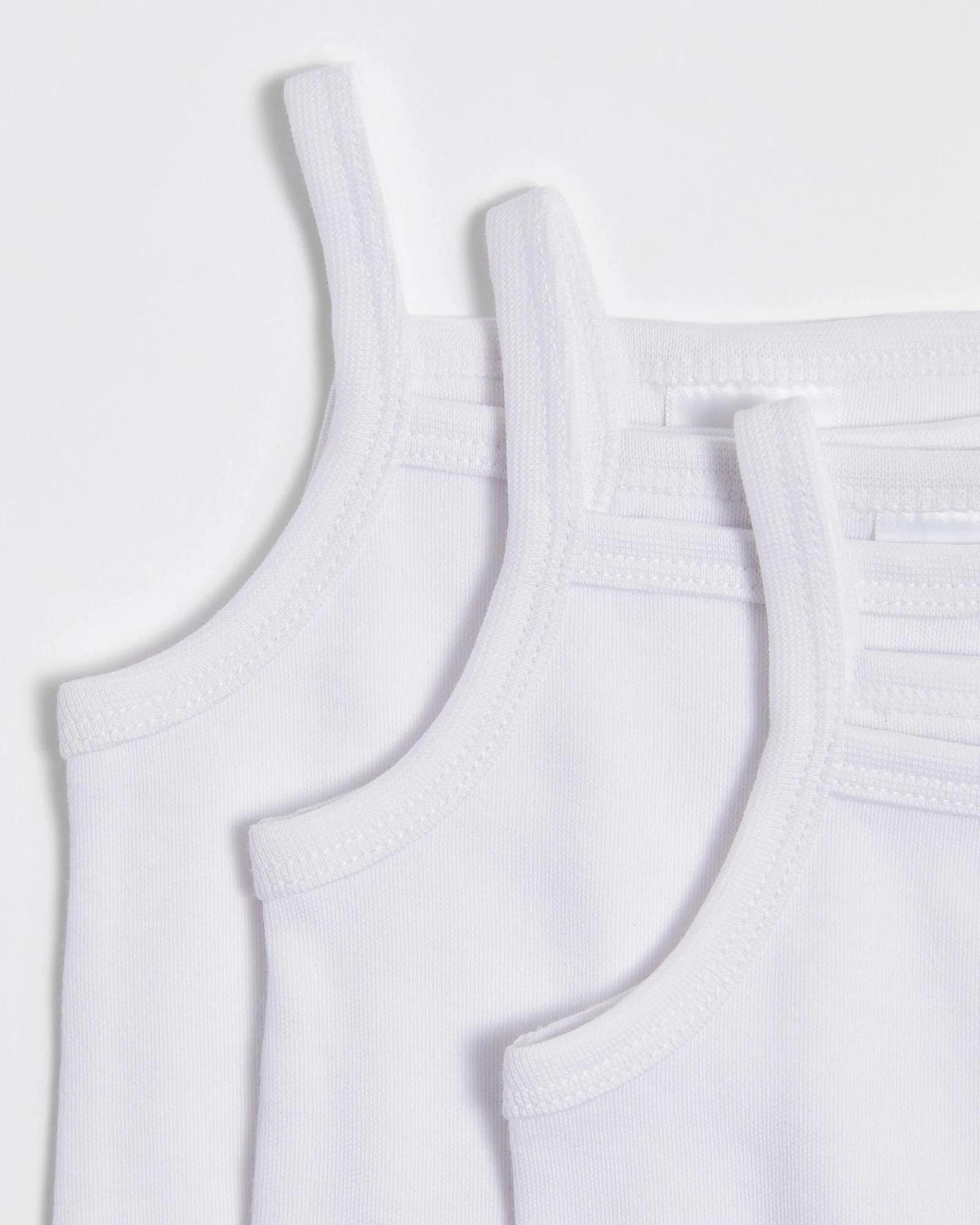 2 Target Baby 3 Pack Baby Organic Cotton Strappy Bodysuit WHITE, 2 of 3