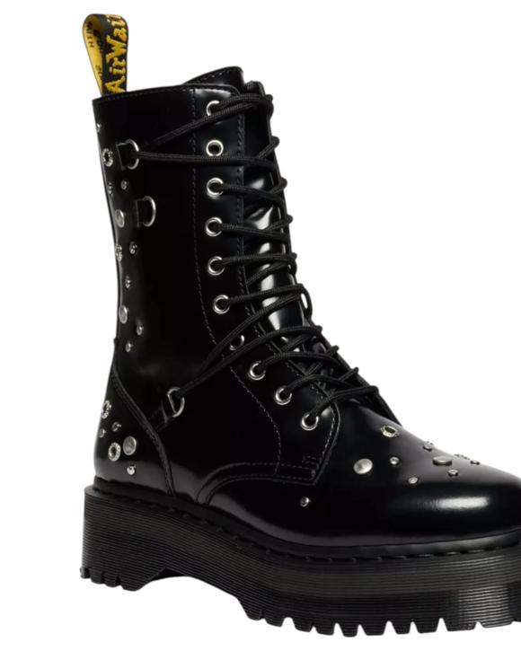 Dr. Martens Womens Jadon Hi Studded Boots Lace Up Shoes