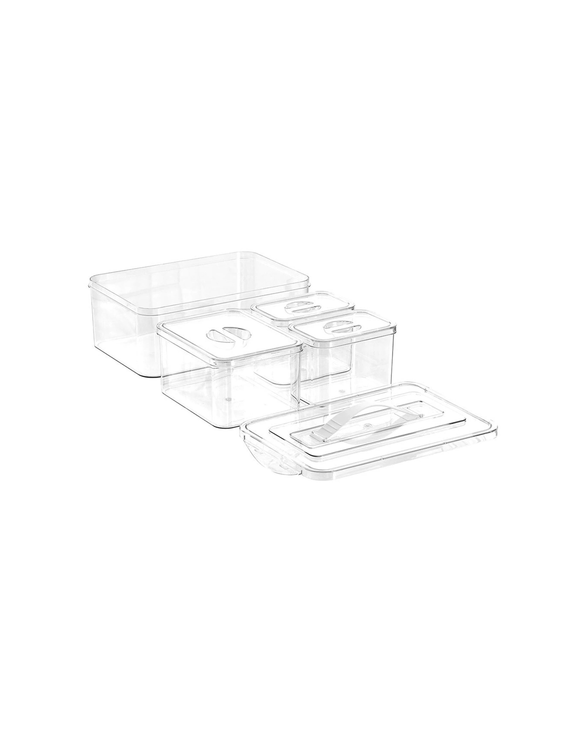 1 Boxsweden Crystal 4 Piece Storage Container Clip Lock Lid 2x1L 1x2.15L 1x5.4L, 1 of 7