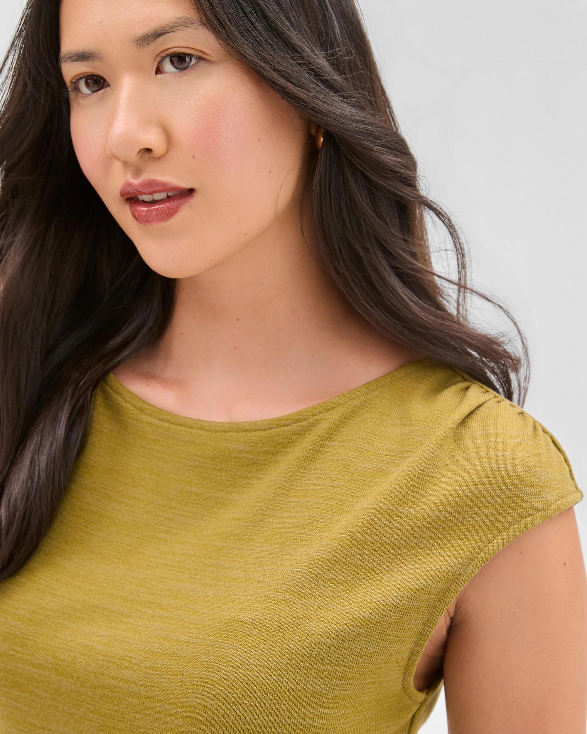 4 Preview Sleeveless Drape Tank Top OLIVE GREEN, 4 of 6