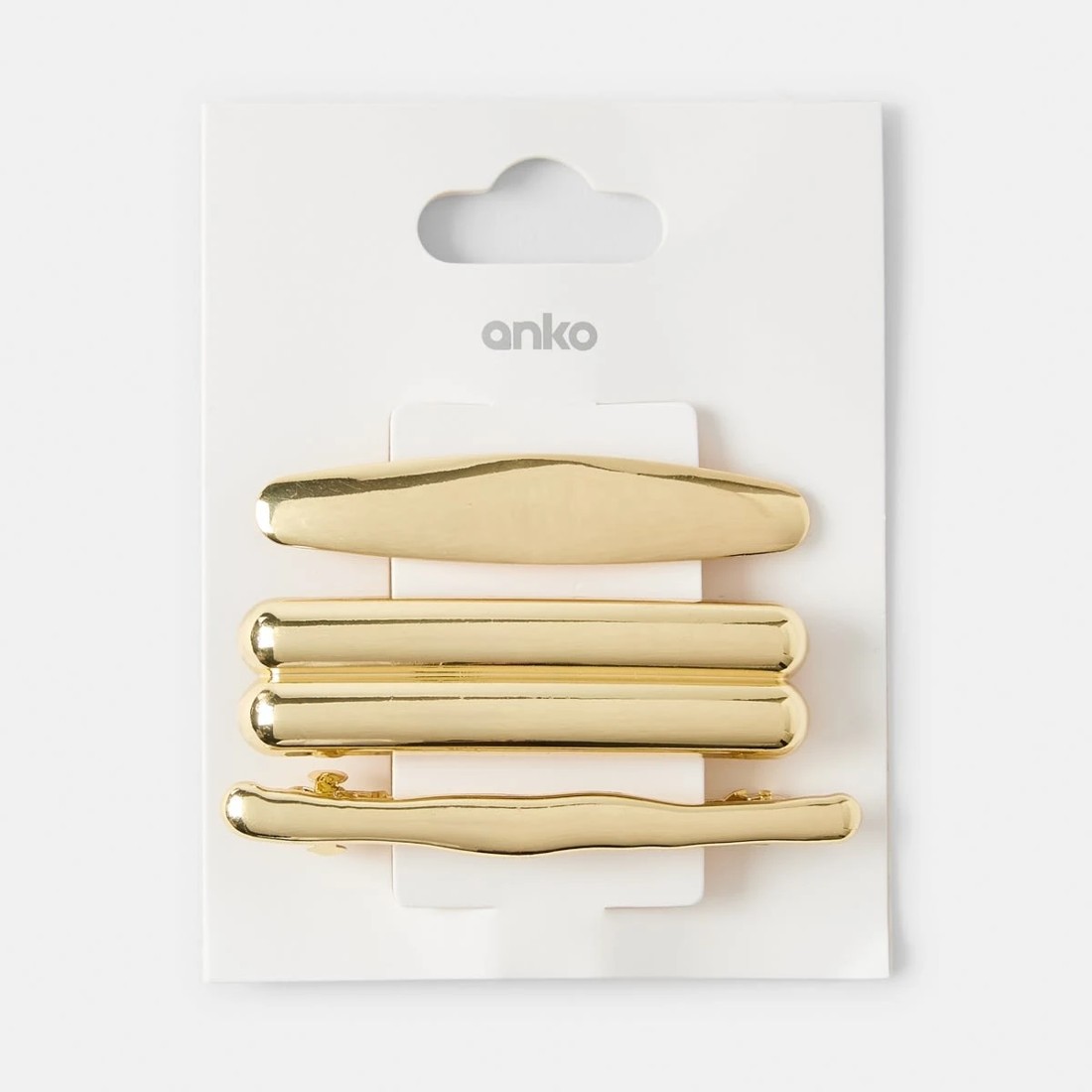 4 3 Pack Gold Tone Barrette Hair Clips, 4 of 4