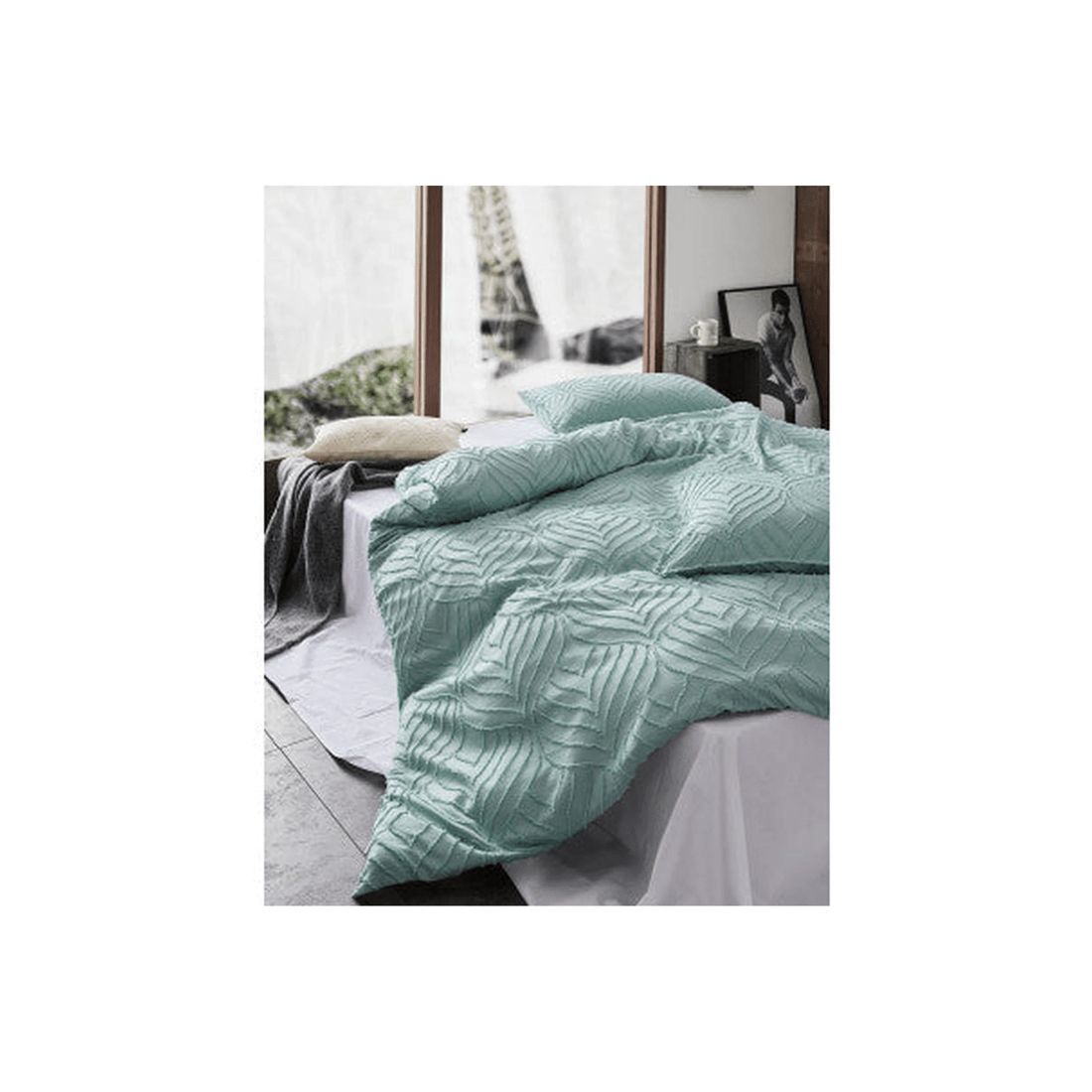 4 GIOIA CASA Tufted Ultra-Soft 100% Microfibre Quilt Cover Set, Sage Green - Green, 4 of 6