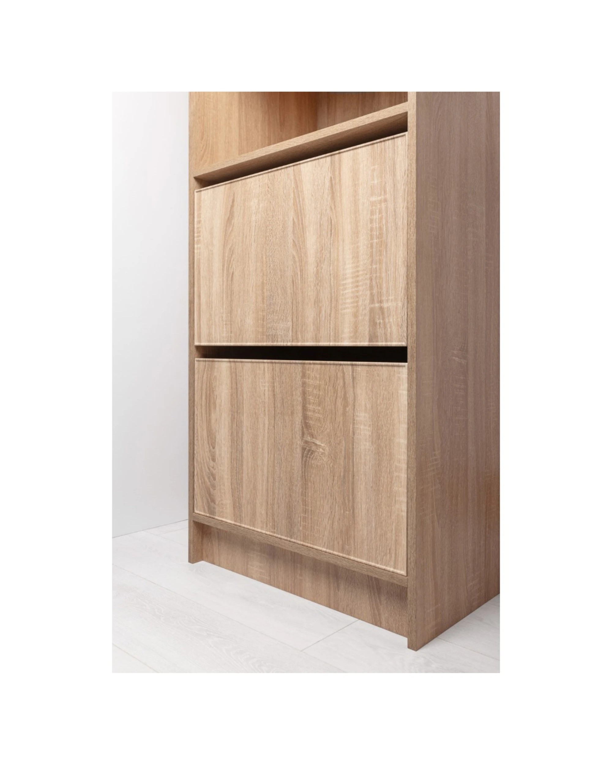 4 European Cabinetry Basel Walk In Wardrobe Kit Slim Shaker Panel Swiss Krono Boards Oak - Natural, 4 of 5