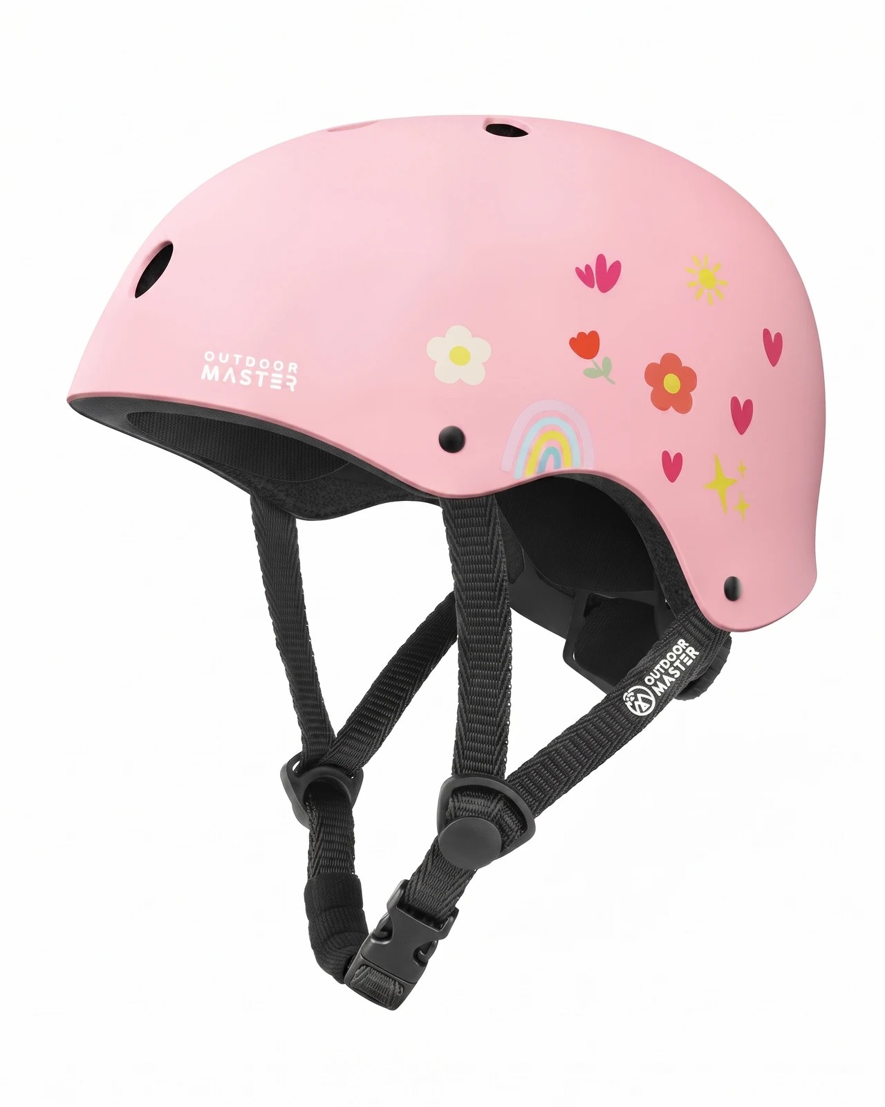 1 OutdoorMaster Kids Adjustable Multi-Sport Helmet for Bike Skate Scooter Pink Flower M, 1 of 5