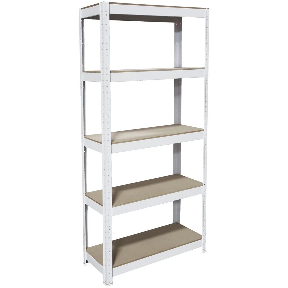2 Cobalt 5 Shelf Metal Shelving Unit White Shelves Home Office Storage, 2 of 9