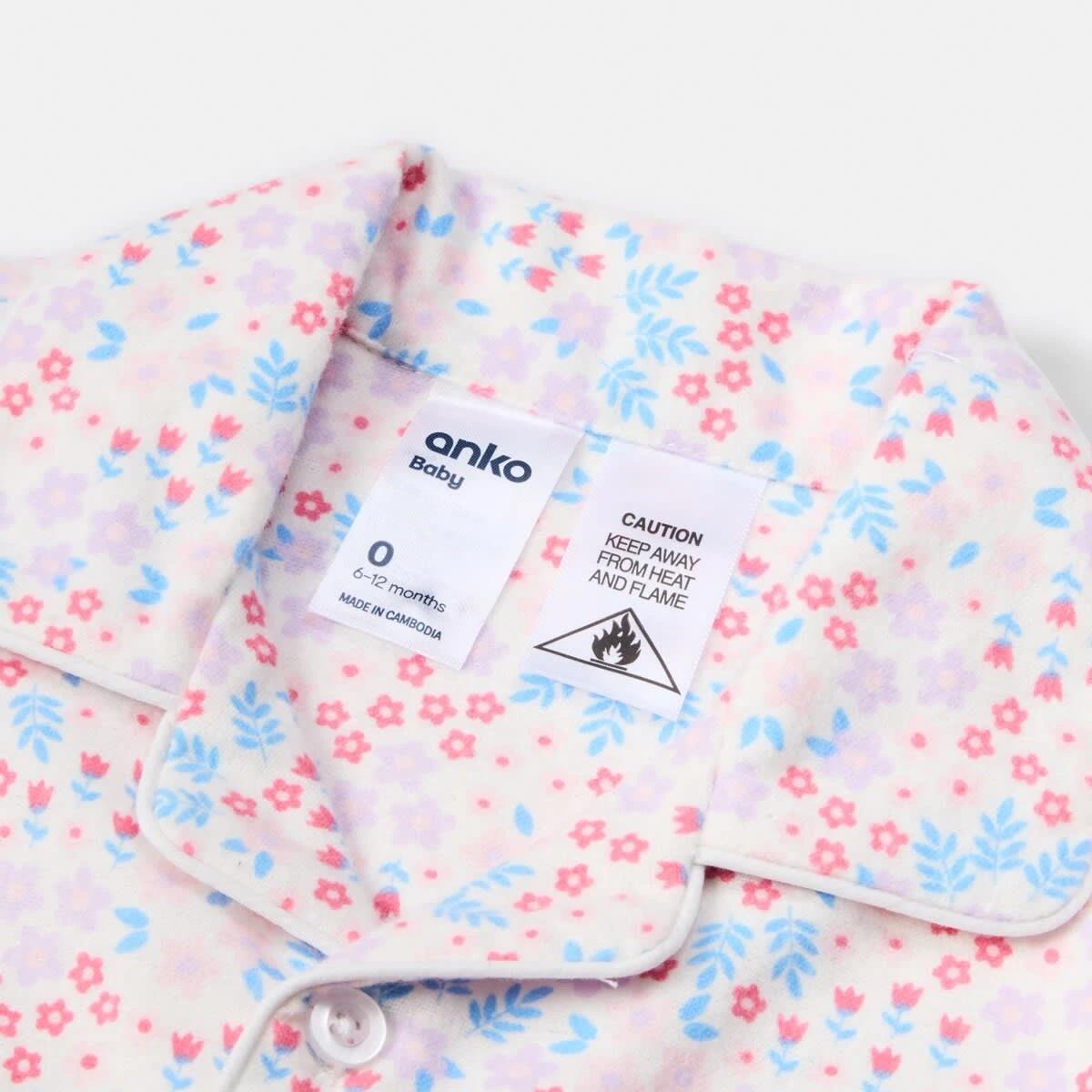 6 Flannelette Pyjama Set Wht Floral, 6 of 7