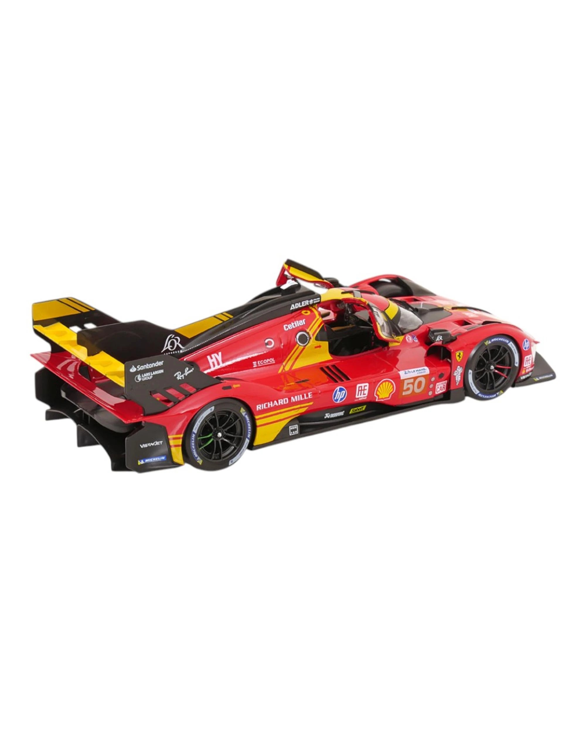 5 Bburago Ferrari Racing 2024 Champion Ferrari 499P 24 Hour Le Mans Hypercar WEC #50 1:18 Scale Diecast Vehicle, 5 of 6