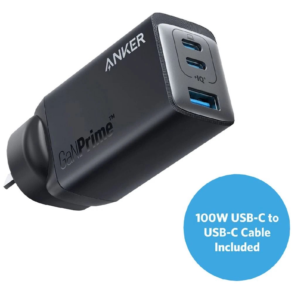 1 Anker 65W 3-Port Wall Charger Black, 1 of 6