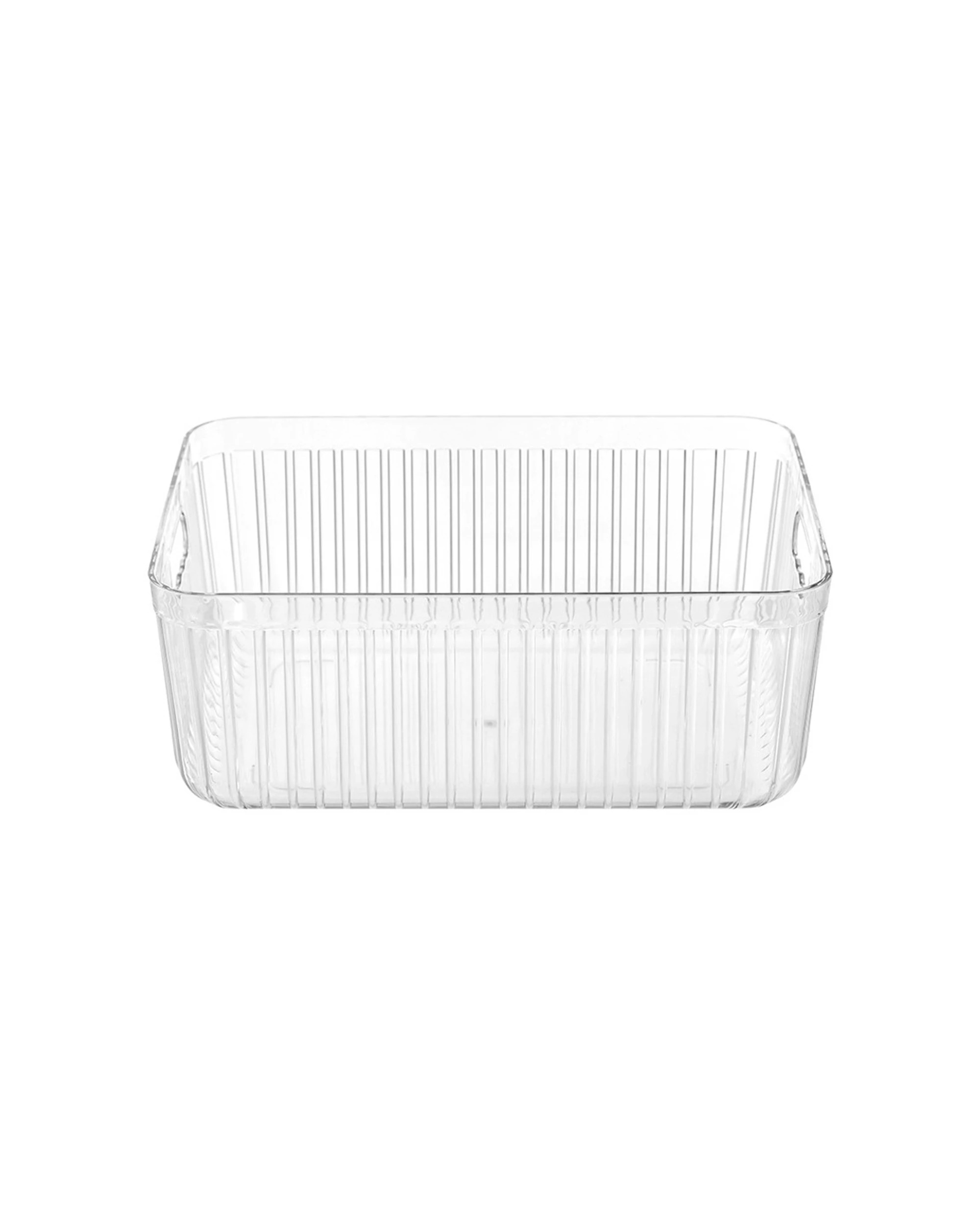 4 Boxsweden Crystal Ribbed Container Storage With Handles 11L 36x27x14cm - Clear, 4 of 4