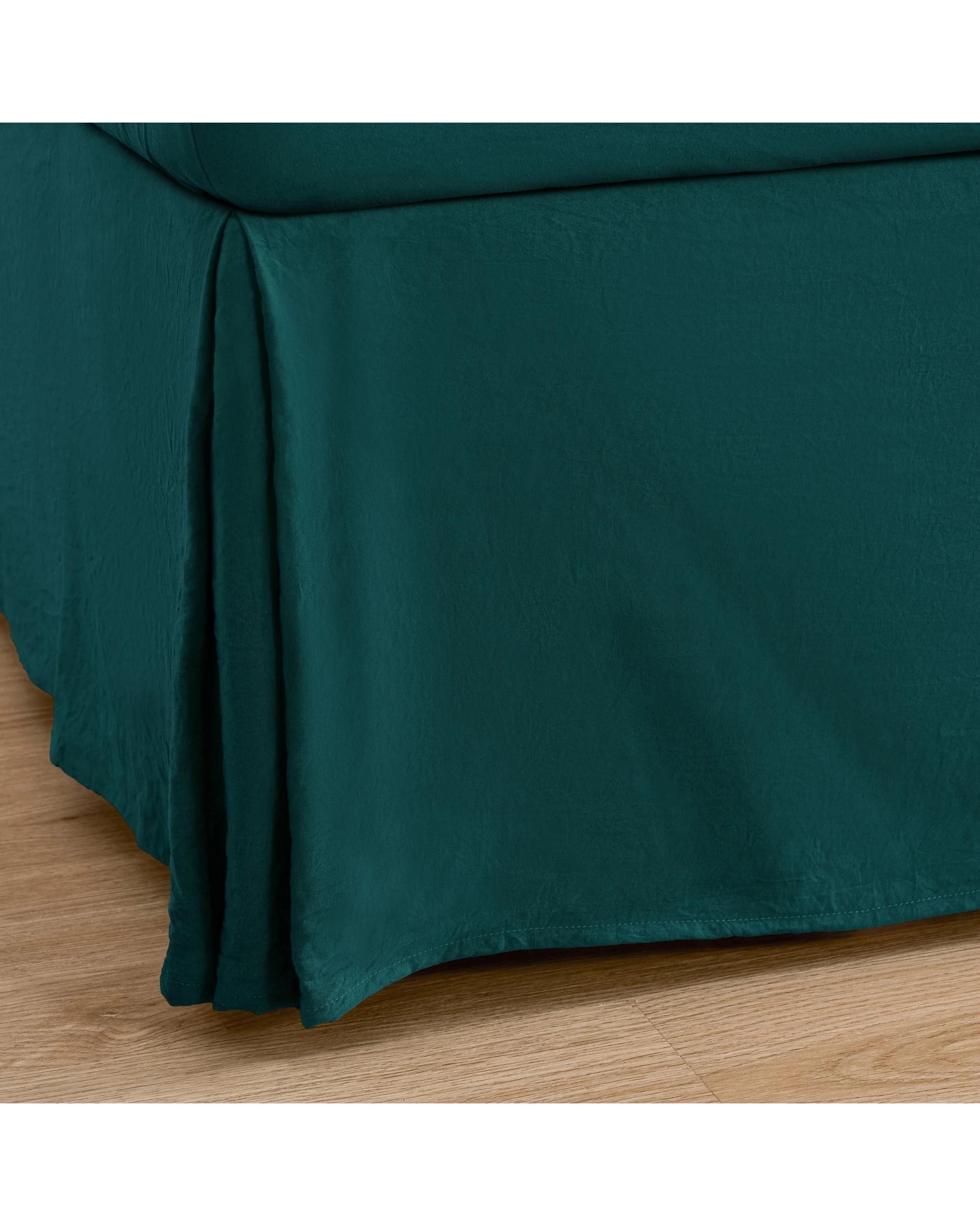 3 Dreamaker Superfine Washed Microfibre Pleated Valance - Super King Bed - Teal, 3 of 7