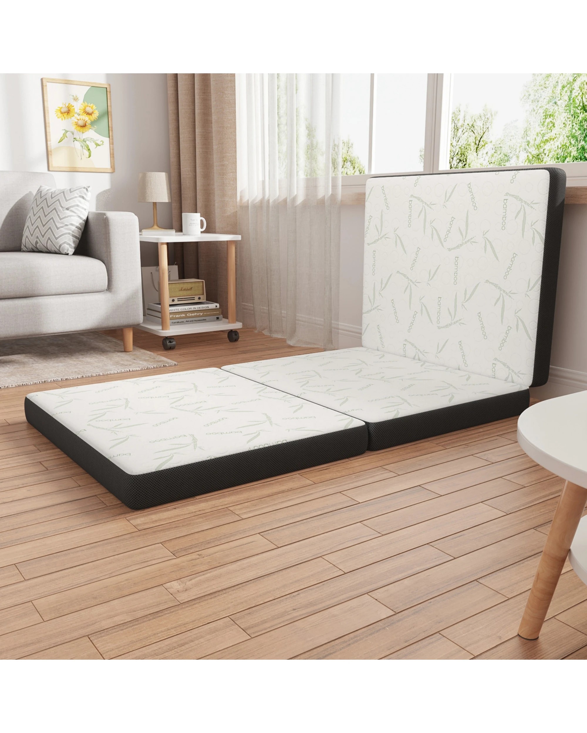 5 Advwin Foldable Foam Mattress Bamboo Folding 189x71x10CM - White, 5 of 7