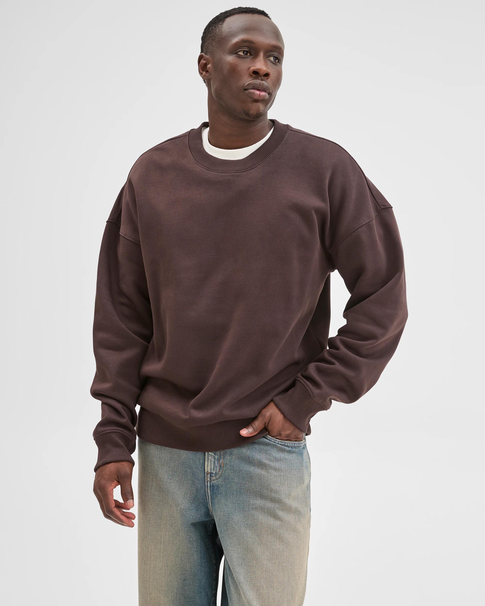 7 Commons Australian Cotton Blend Oversized Heavyweight Sweat Top DARK BROWN, 7 of 7