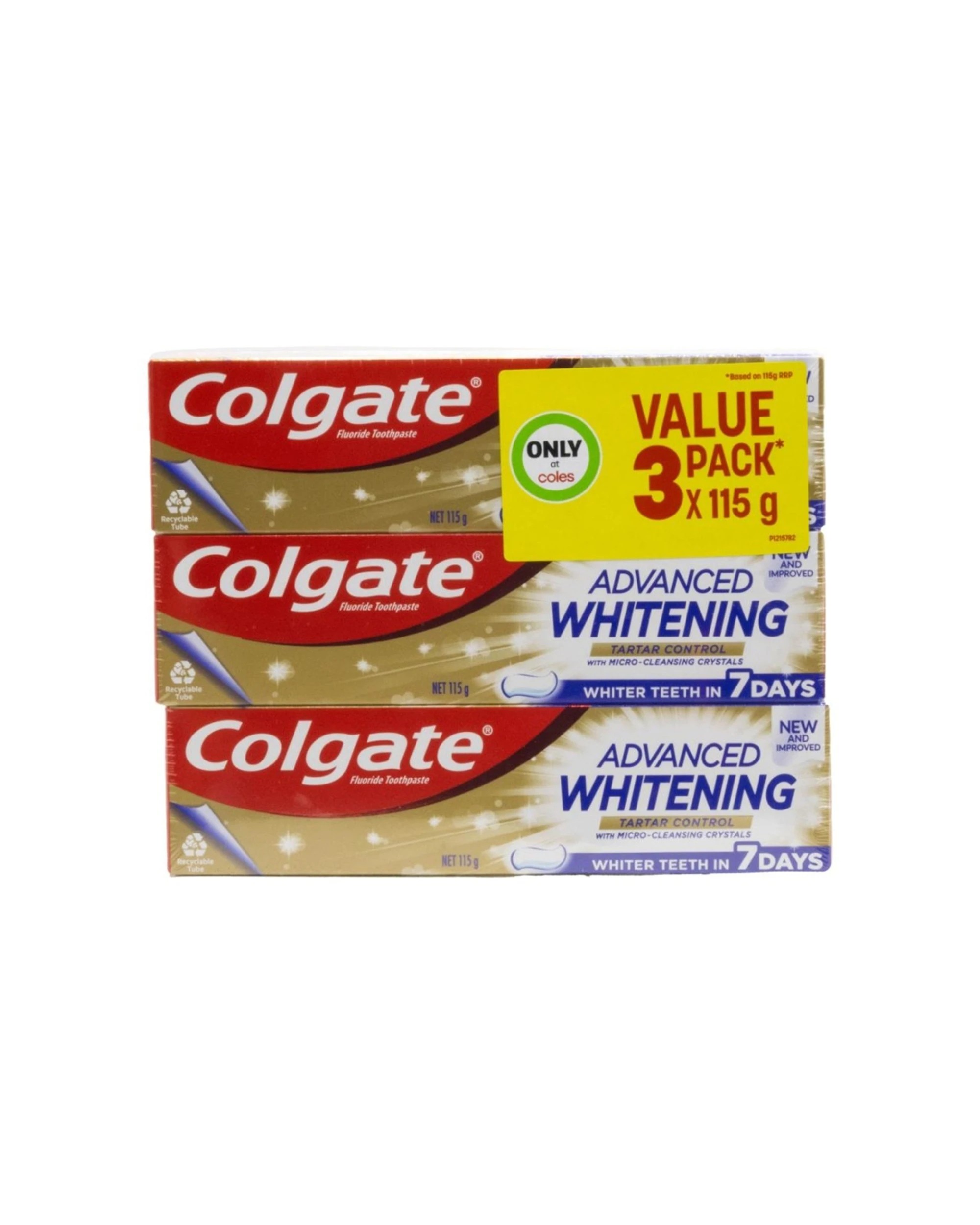 2 Colgate 8x 3pc Advanced Whitening Tartar Control Toothpaste Value Pack 115G - Multi, 2 of 5