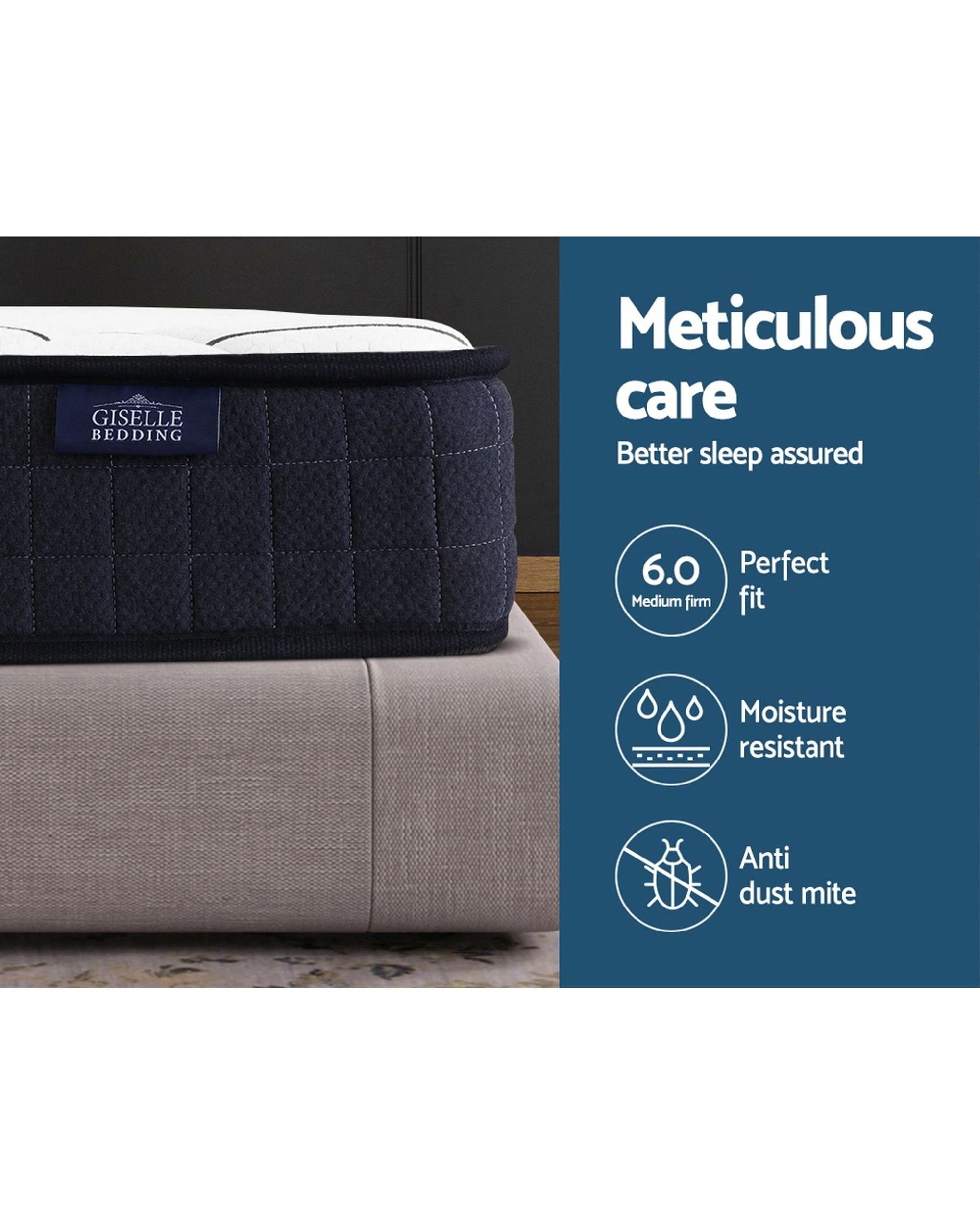 2 Giselle Bedding 16cm Mattress Medium Firm Single
 - Grey, 2 of 3