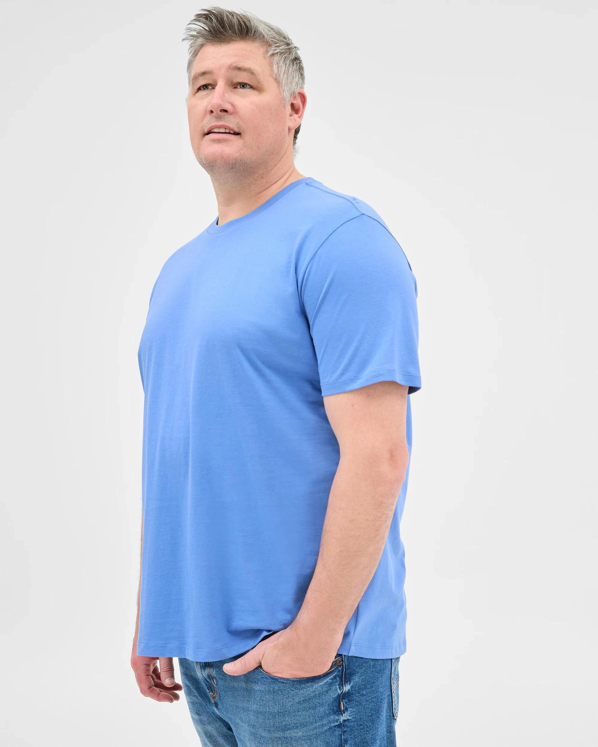 5 Target Man Plus Plus Size Australian Cotton Crew T-Shirt BLUE, 5 of 5