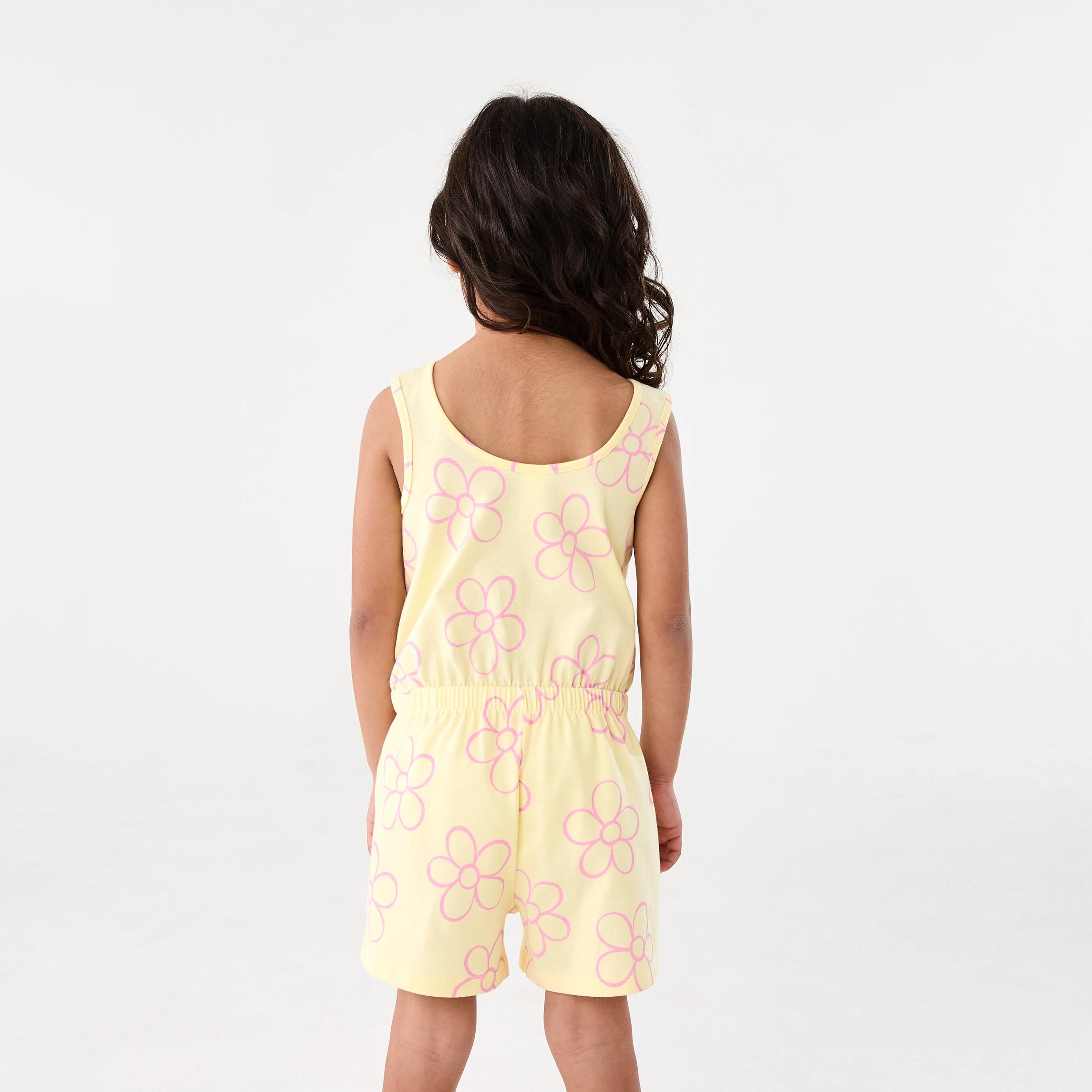 2 Printed Playsuit OUTLINED DAISY BUTTER CREAM, 2 of 8