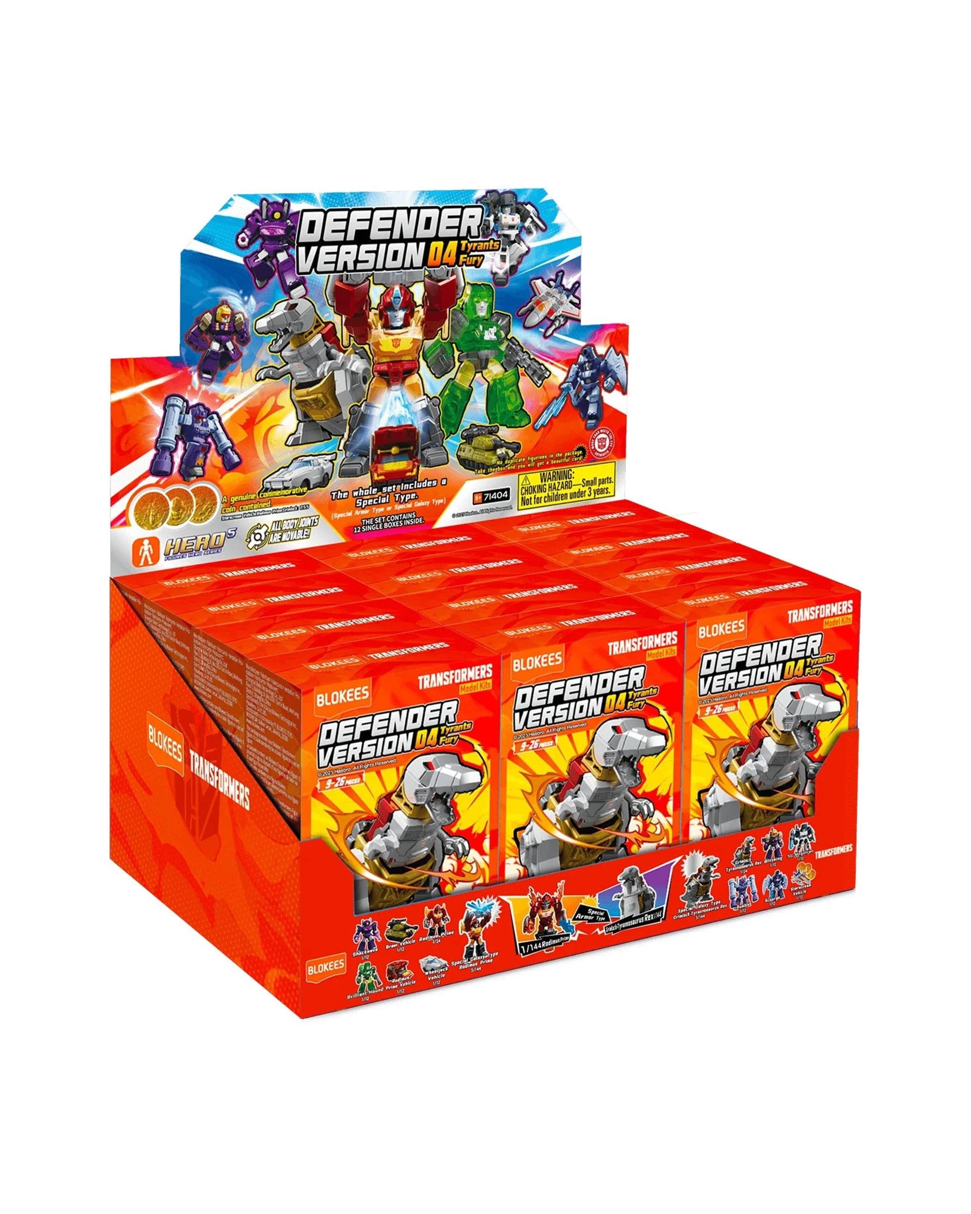 1 Blokees Transformers Defender Version 04 Tyrants Fury Model Kit Blind Box Full Case Set of 12, 1 of 10