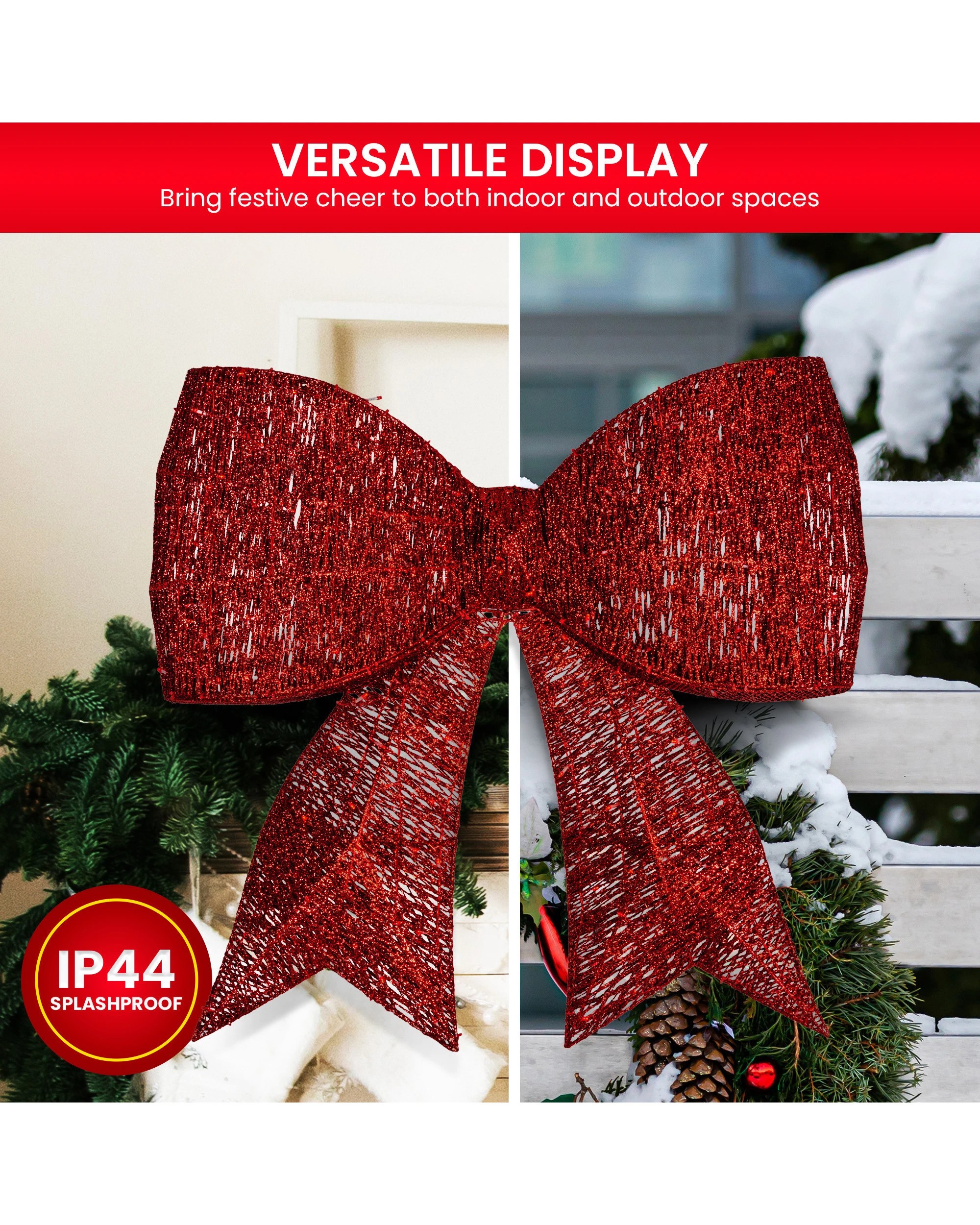 5 Christabelle Christmas Display Bow 91cm With Led And Twinkle Lights 5 Functions Decoration Ornament, 5 of 7