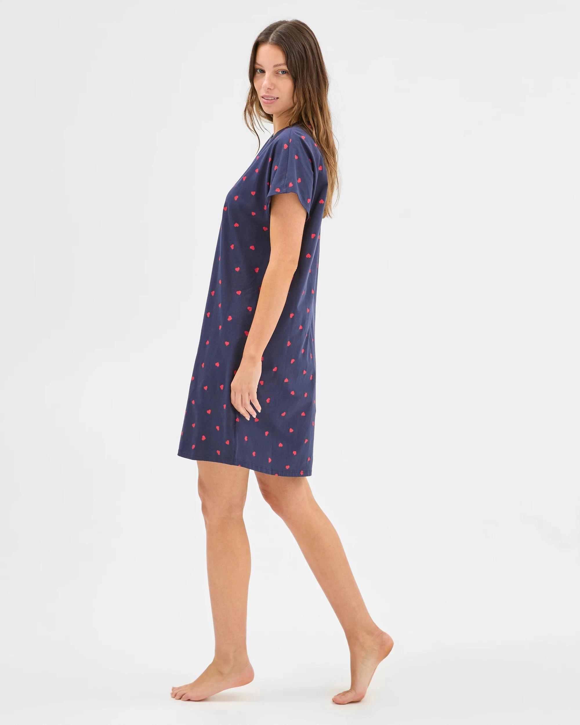 3 Target Woman Australian Cotton T-Shirt Nightie NAVY HEART, 3 of 5