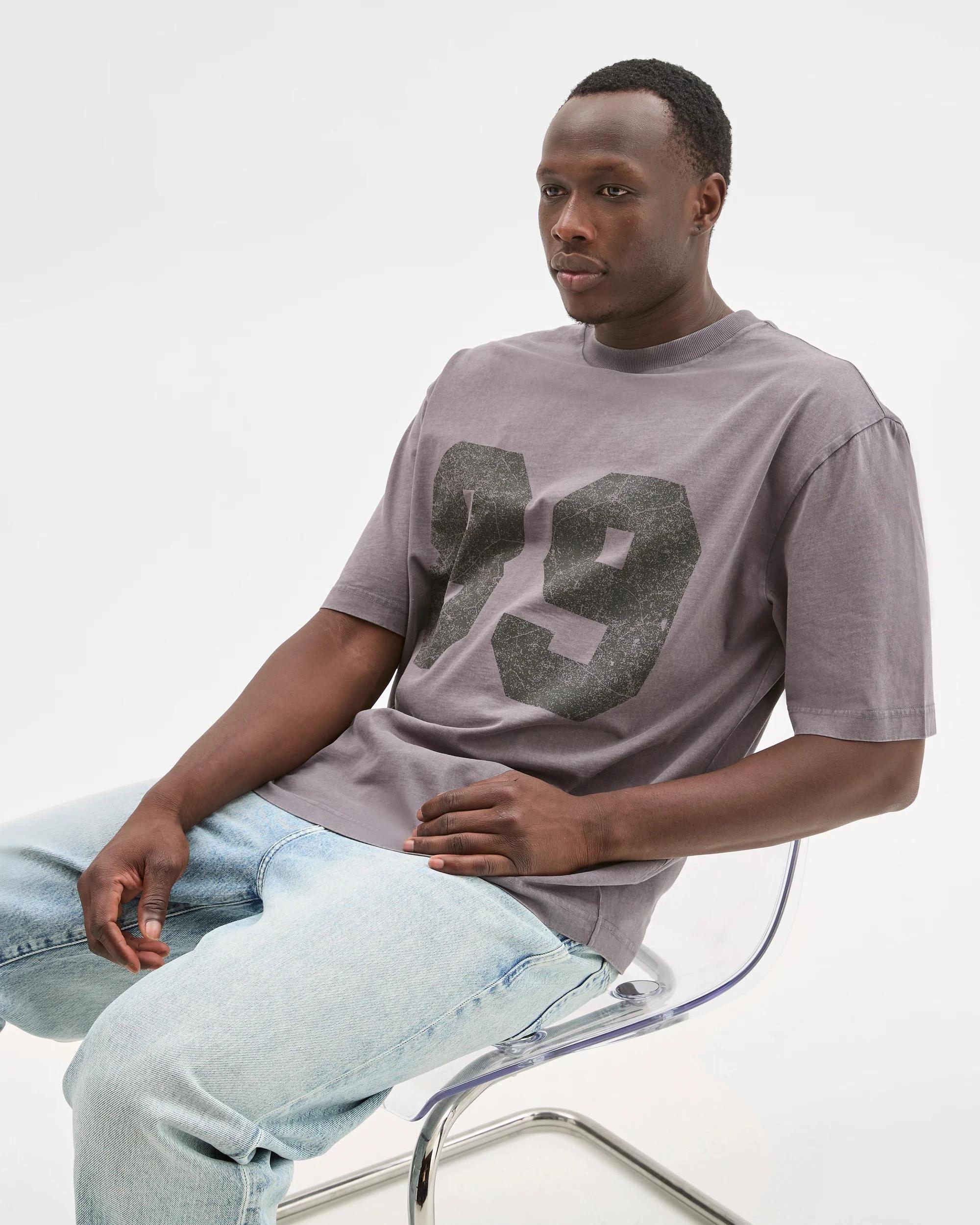 1 Commons Australian Cotton Boxy Fit Graphic T-Shirt GREY, 1 of 6