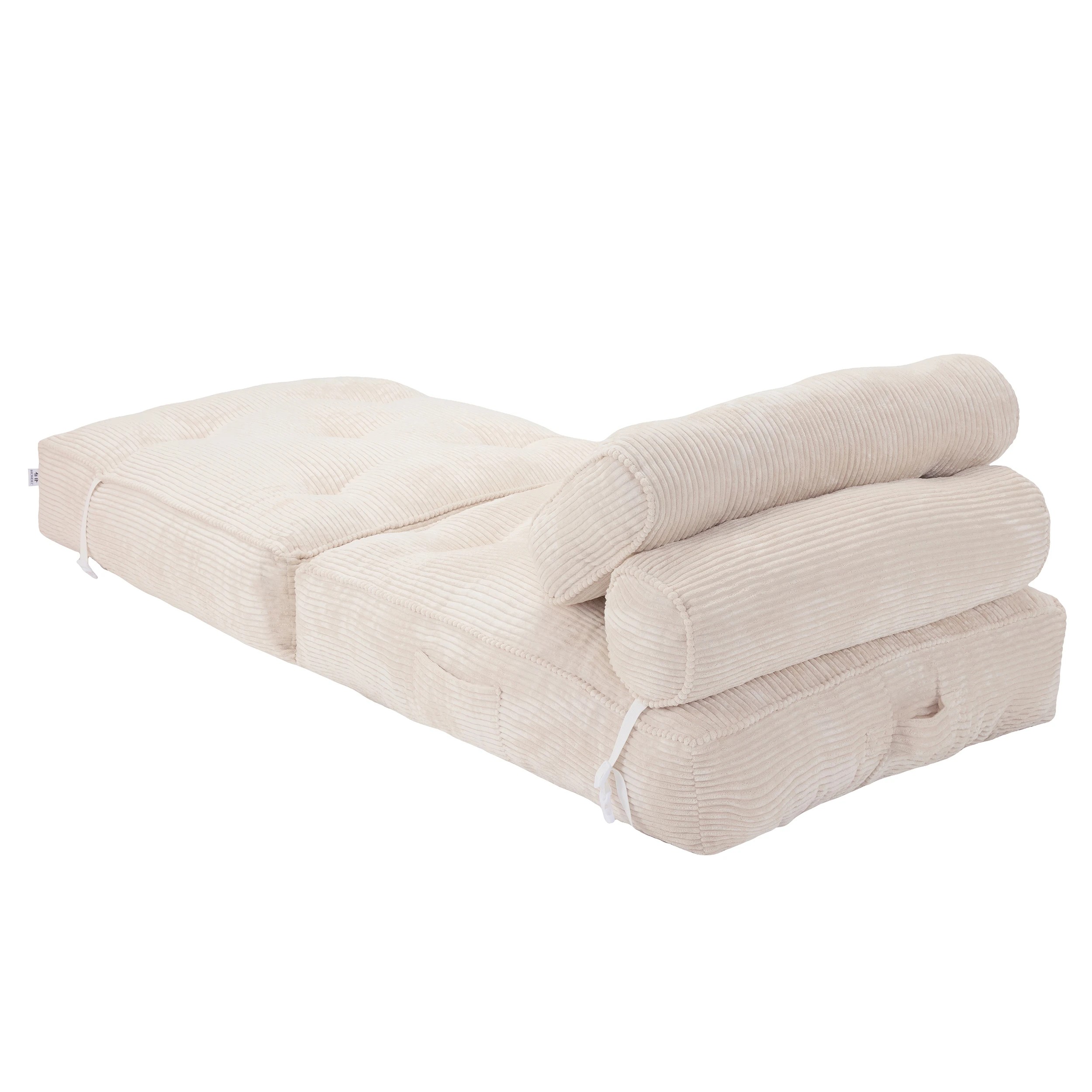 9 IHOMDEC Fordable Corduroy Compression Lazy Sofa - Beige, 9 of 10