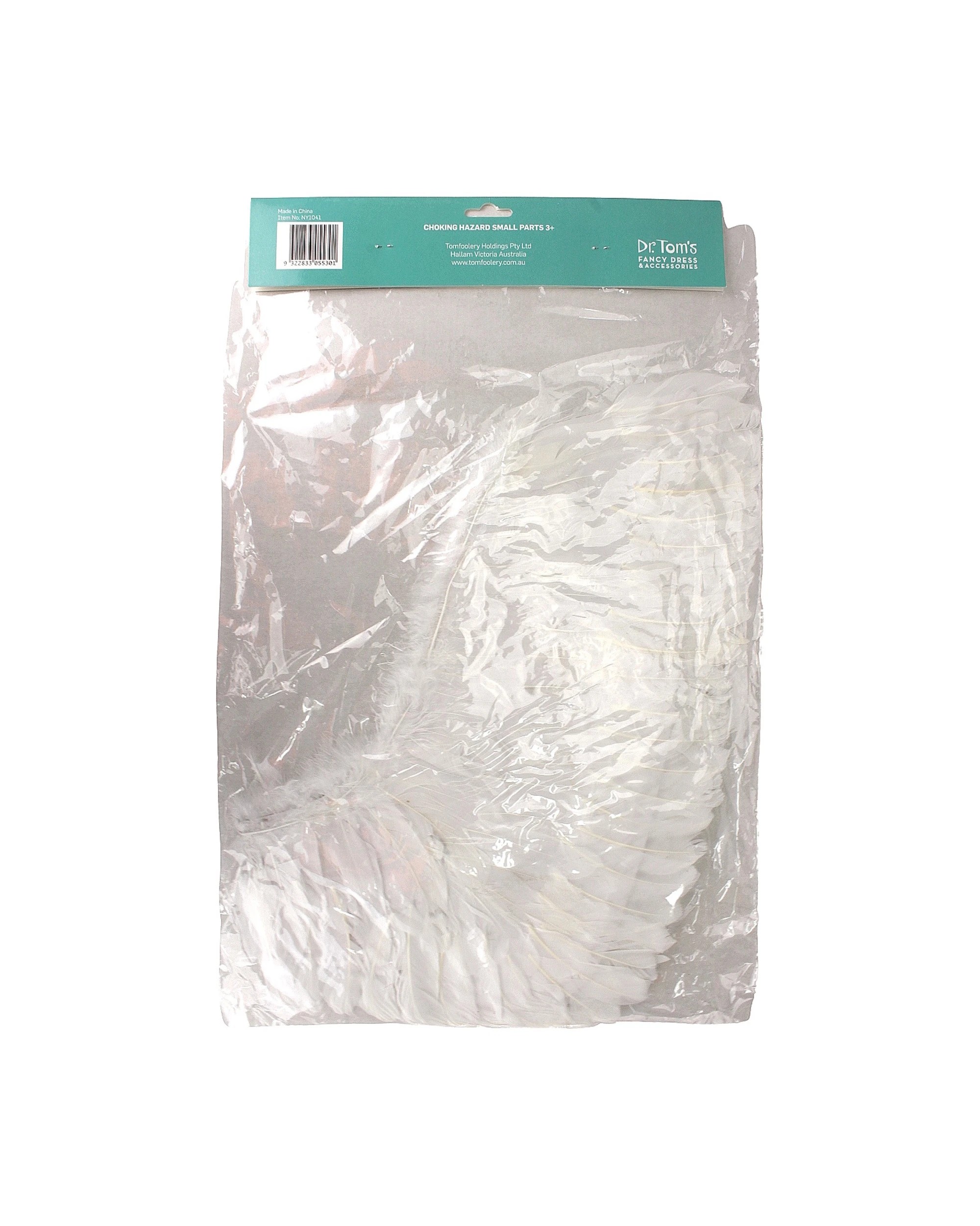 5 Tomfoolery White Feathered Angel Wings Large 90cm x 50cm - White, 5 of 5