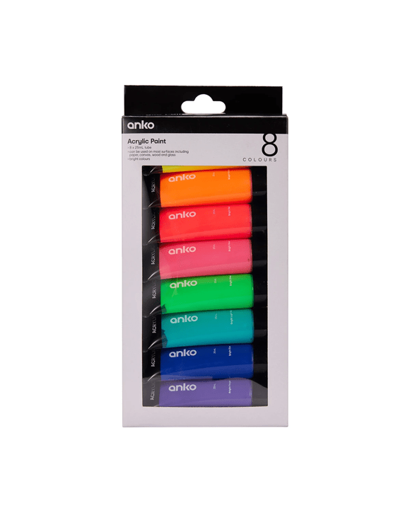 8 Pack Acrylic Paint - Bright