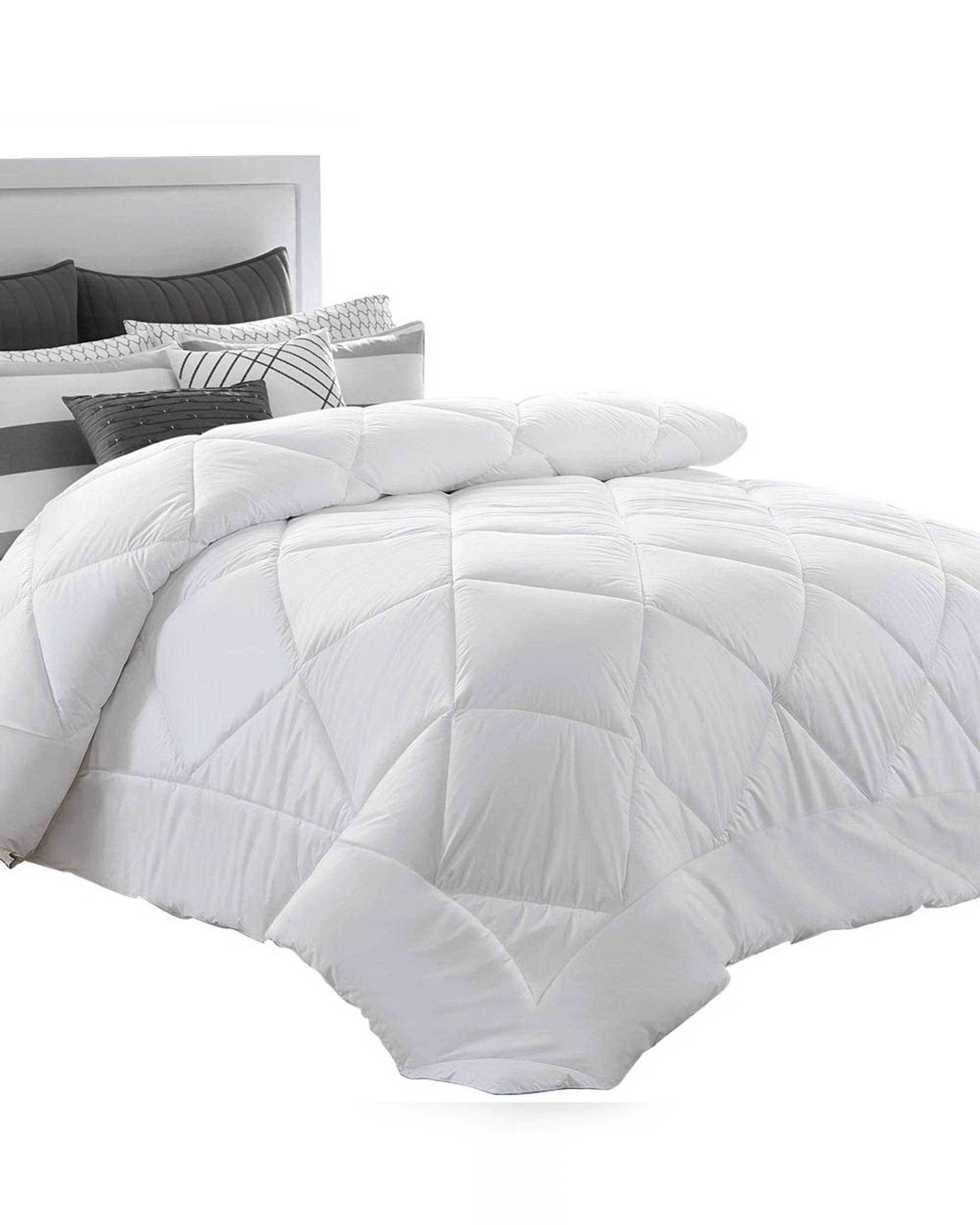 1 Giselle Bedding 400GSM Microfibre Bamboo Quilt Super King - Super King Bed - White, 1 of 8