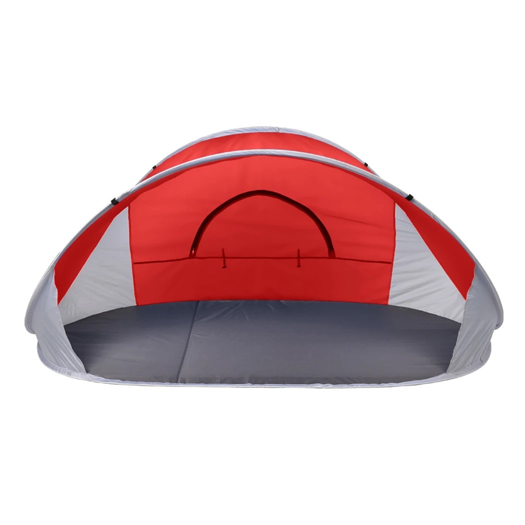 2 Mountview 4 Person Family Size Pop Up Camping Tent Beach Shelter In Colour - Red, 2 of 9