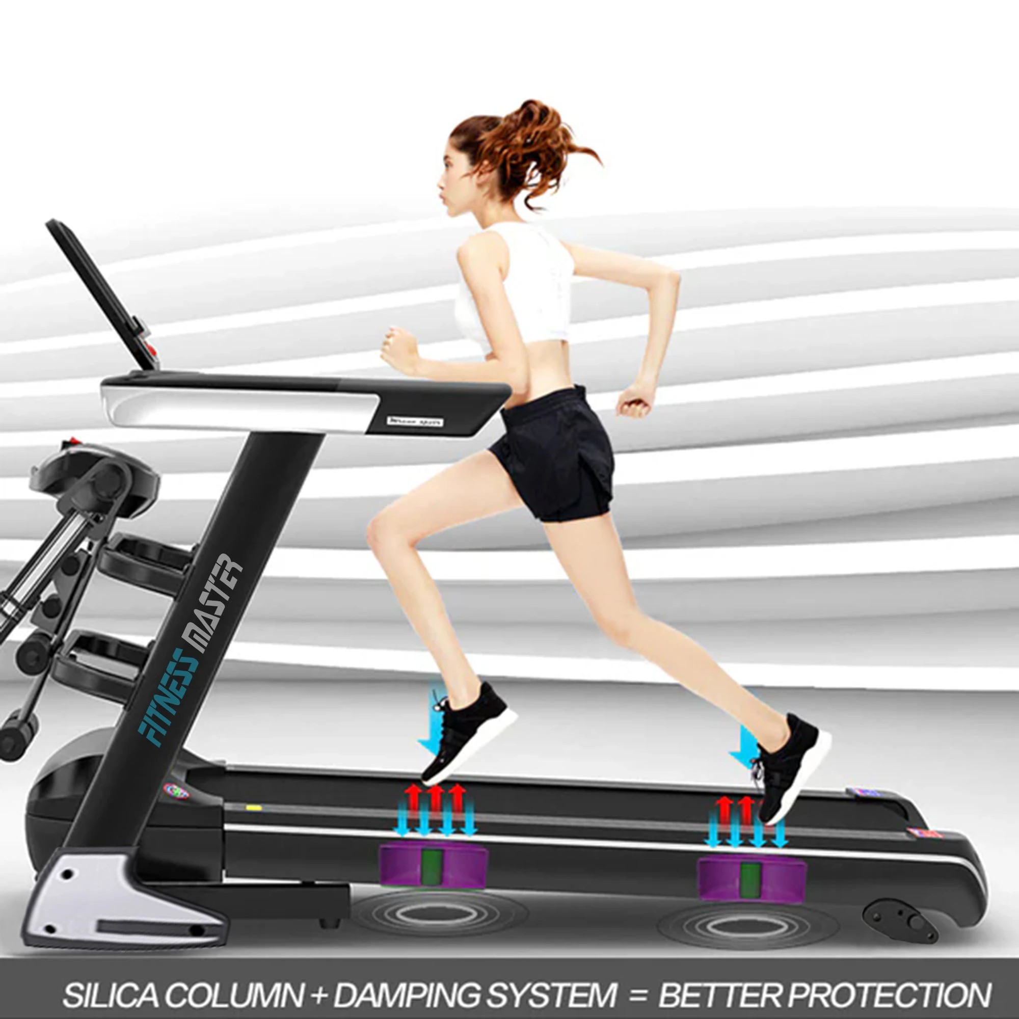 6 Fitness Master Multifunctional Electric Treadmill Pulse Sensor Fitness Home Gym, 6 of 7