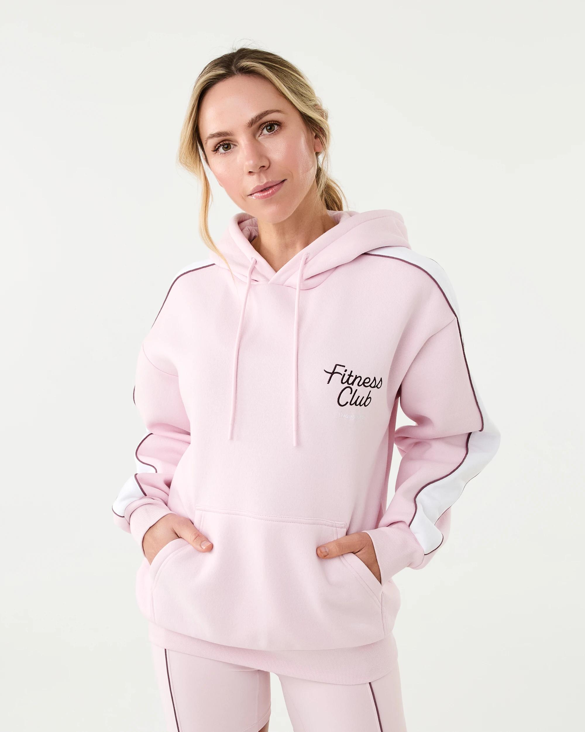 1 Active Womens Graphic Fleece Hoodie Aura Pink, 1 of 8