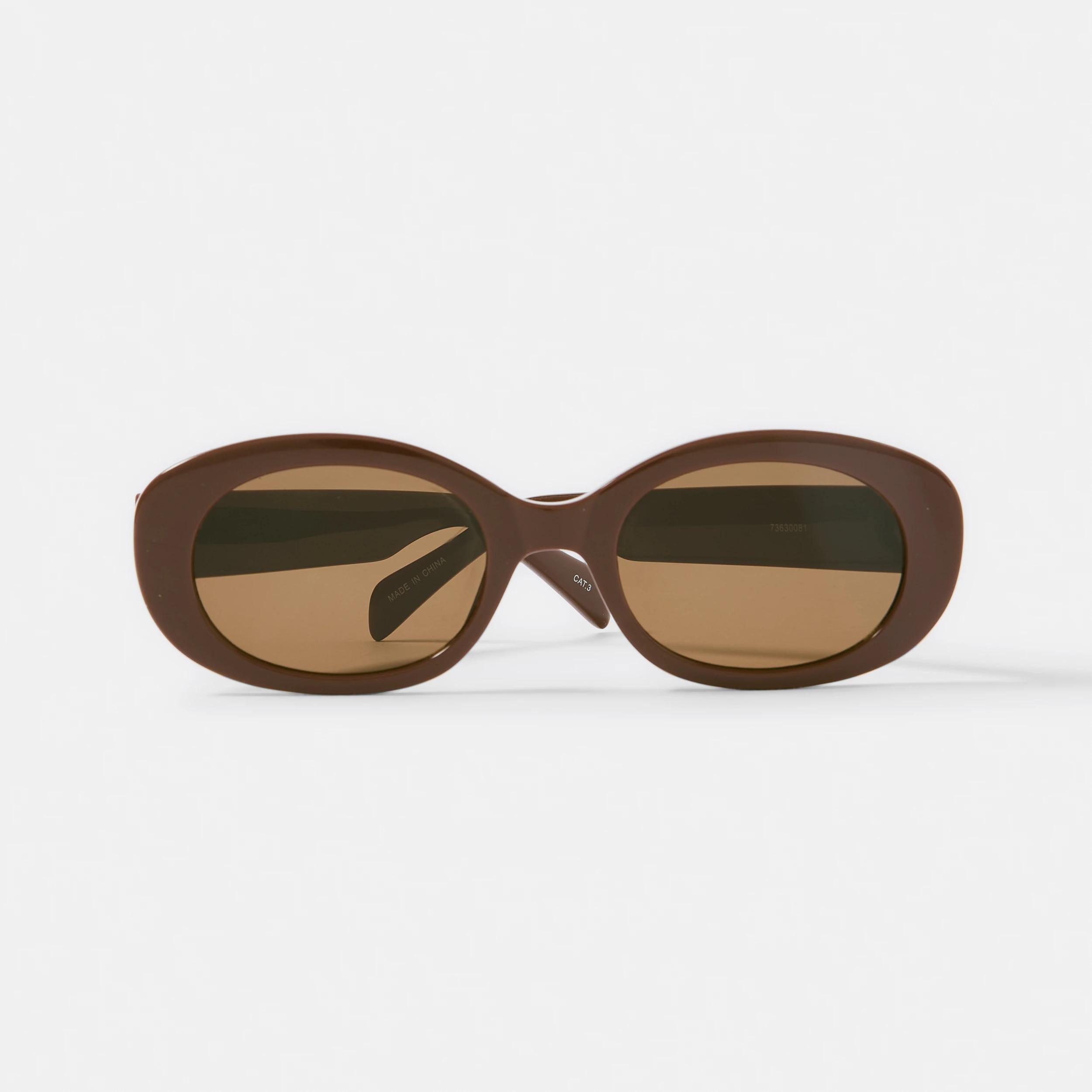 5 Womens Oval Sunglasses Brown, 5 of 6