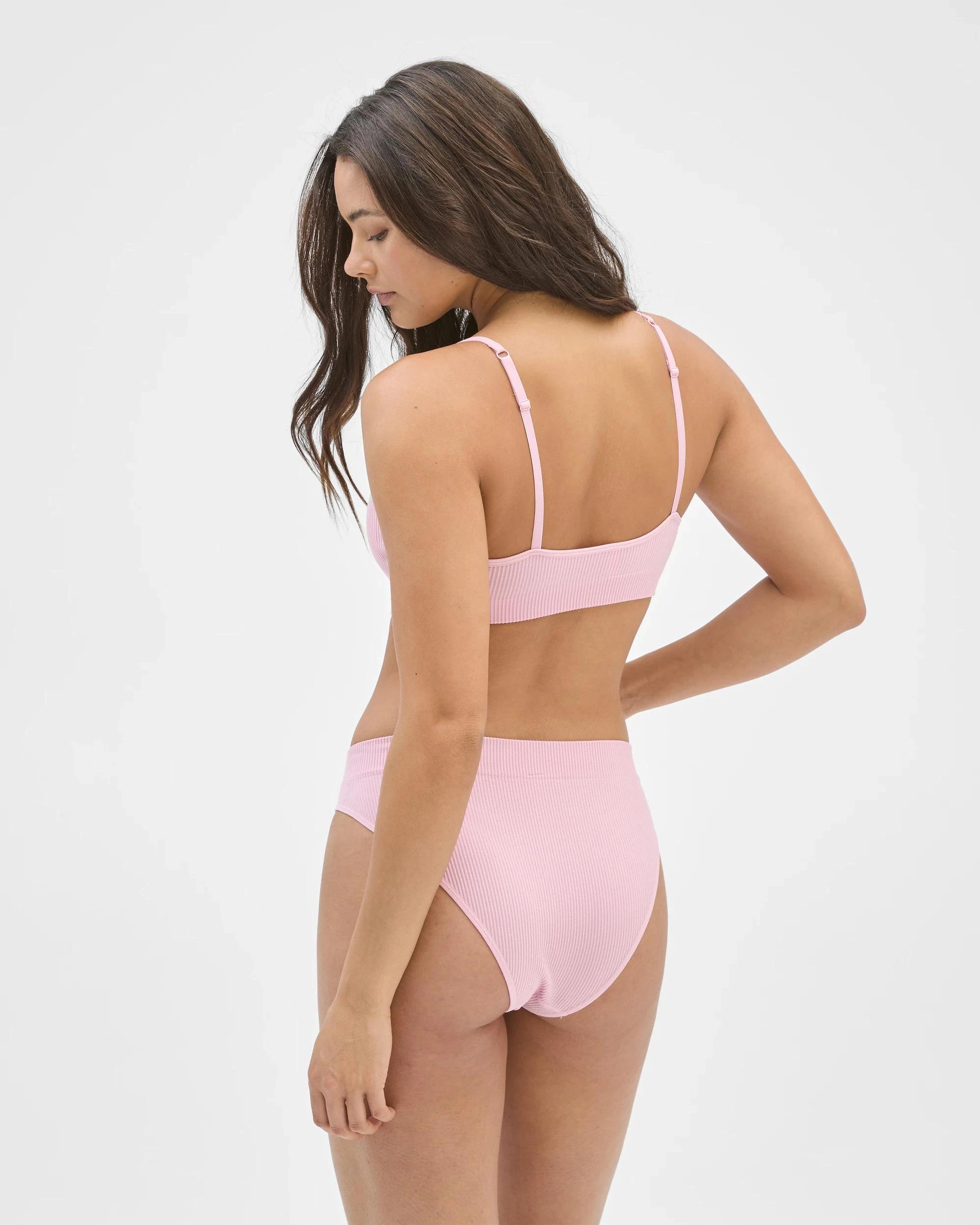 4 Lily Loves Ribbed Seamfree Strappy Crop Top CAMEO PINK, 4 of 5