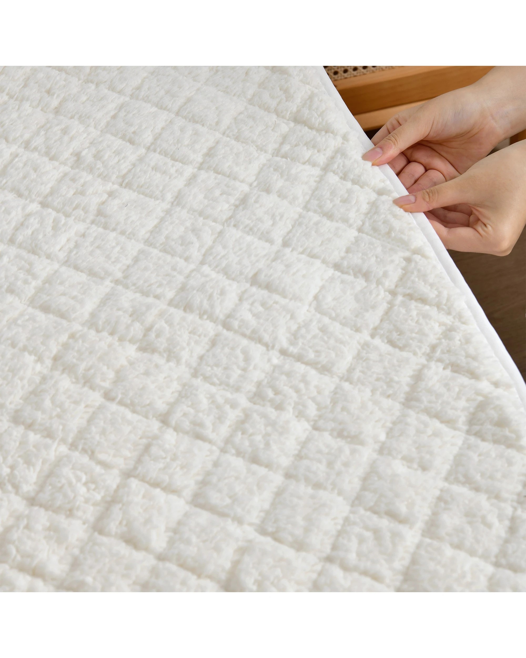 6 Dreamaker Pinsonic Sherpa Fleece Electric Blanket - Double Bed - White, 6 of 8