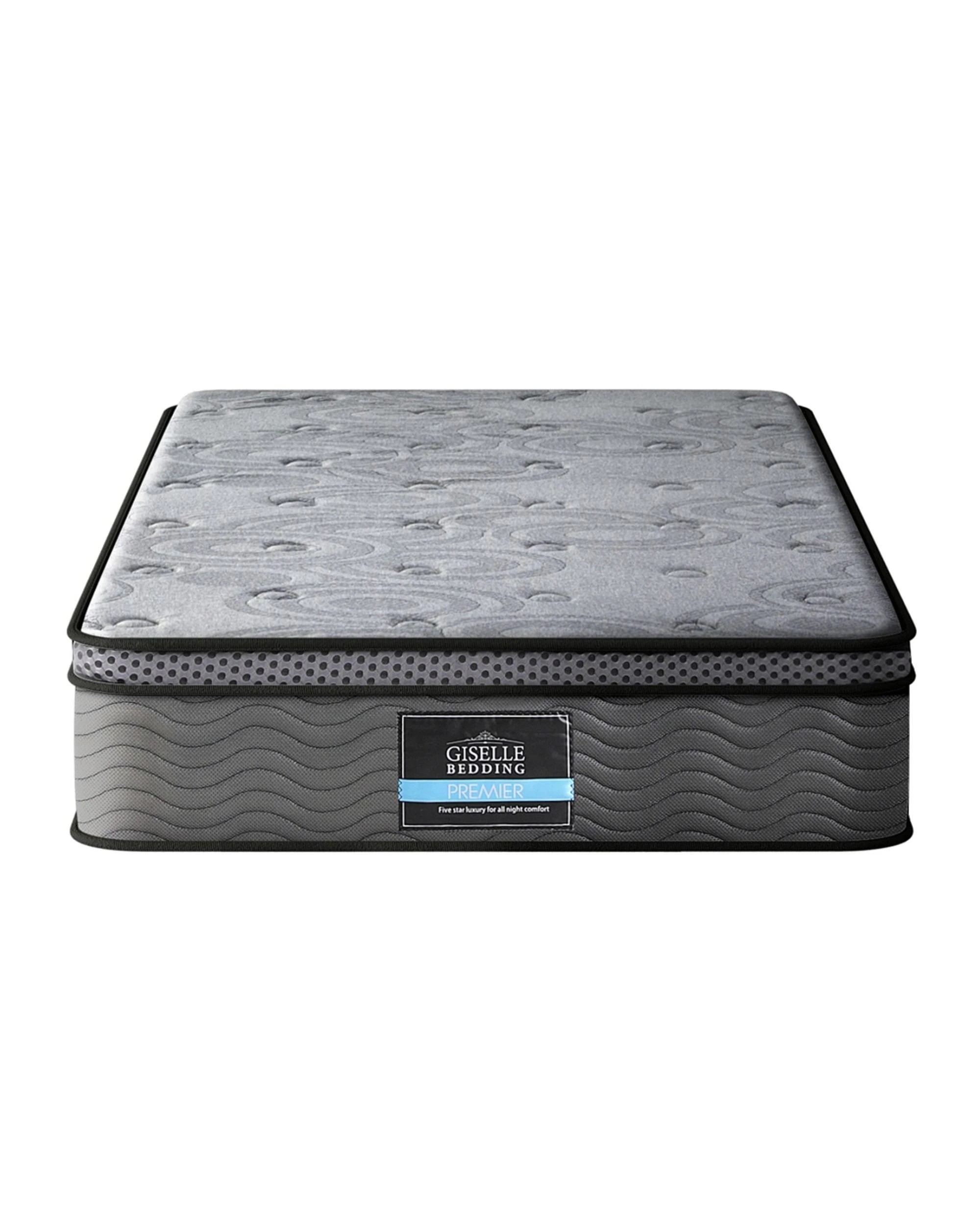 1 26cm Mattress Bed Giselle King Single - King Single Bed - Grey, 1 of 7