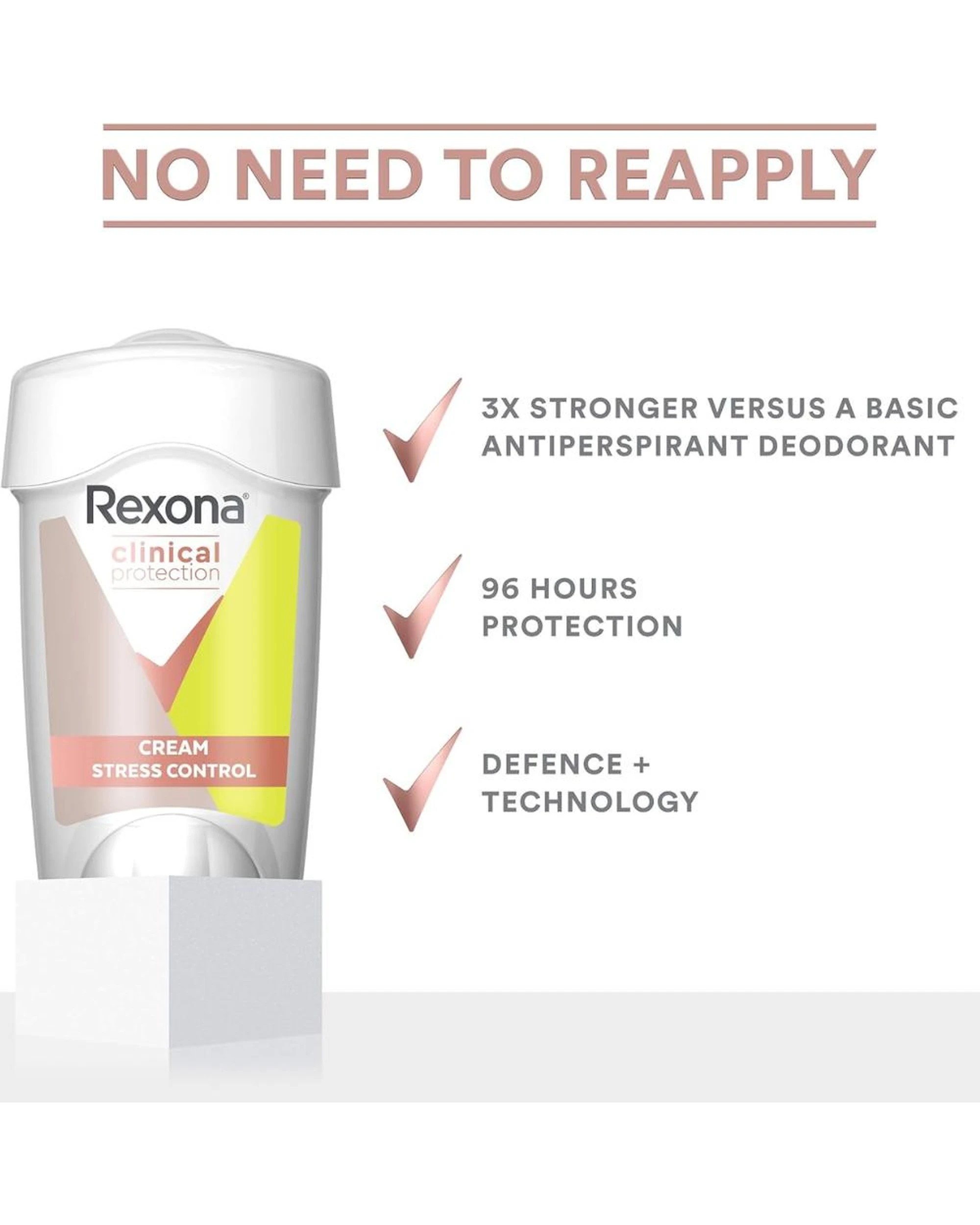 5 6 x Rexona Clinical Protection 96H Stress Control Antiperspirant Cream Deodorant 45mL, 5 of 6