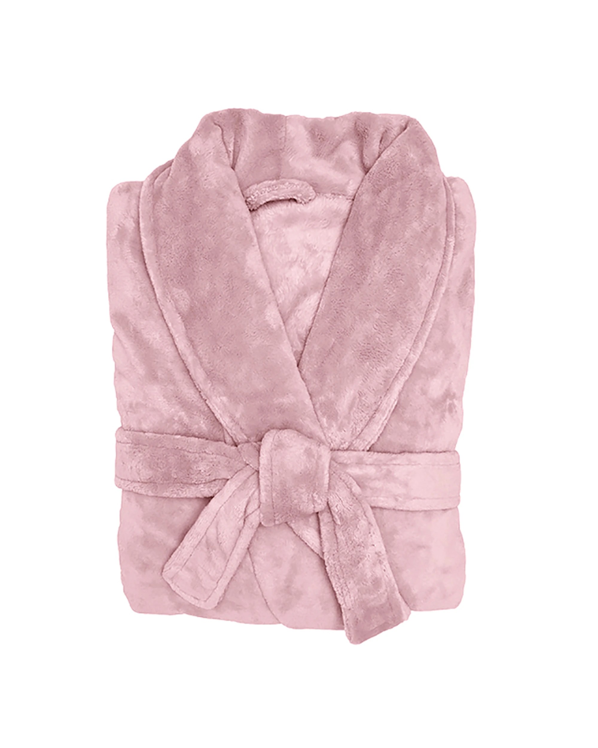 1 Bambury Soft Microplush Coral Fleece Bathrobe Dressing Gown Size Small/Medium Blush - Pink, 1 of 7