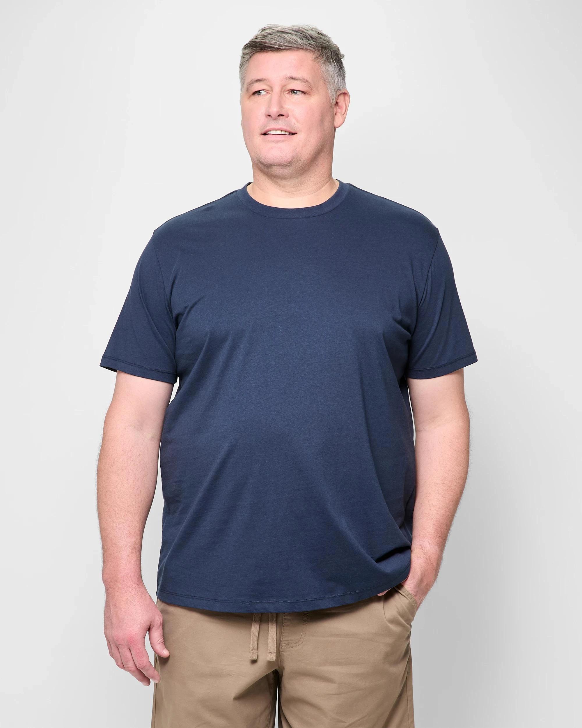 1 Target Man Plus Plus Size Australian Cotton Crew T-Shirt NAVY, 1 of 5